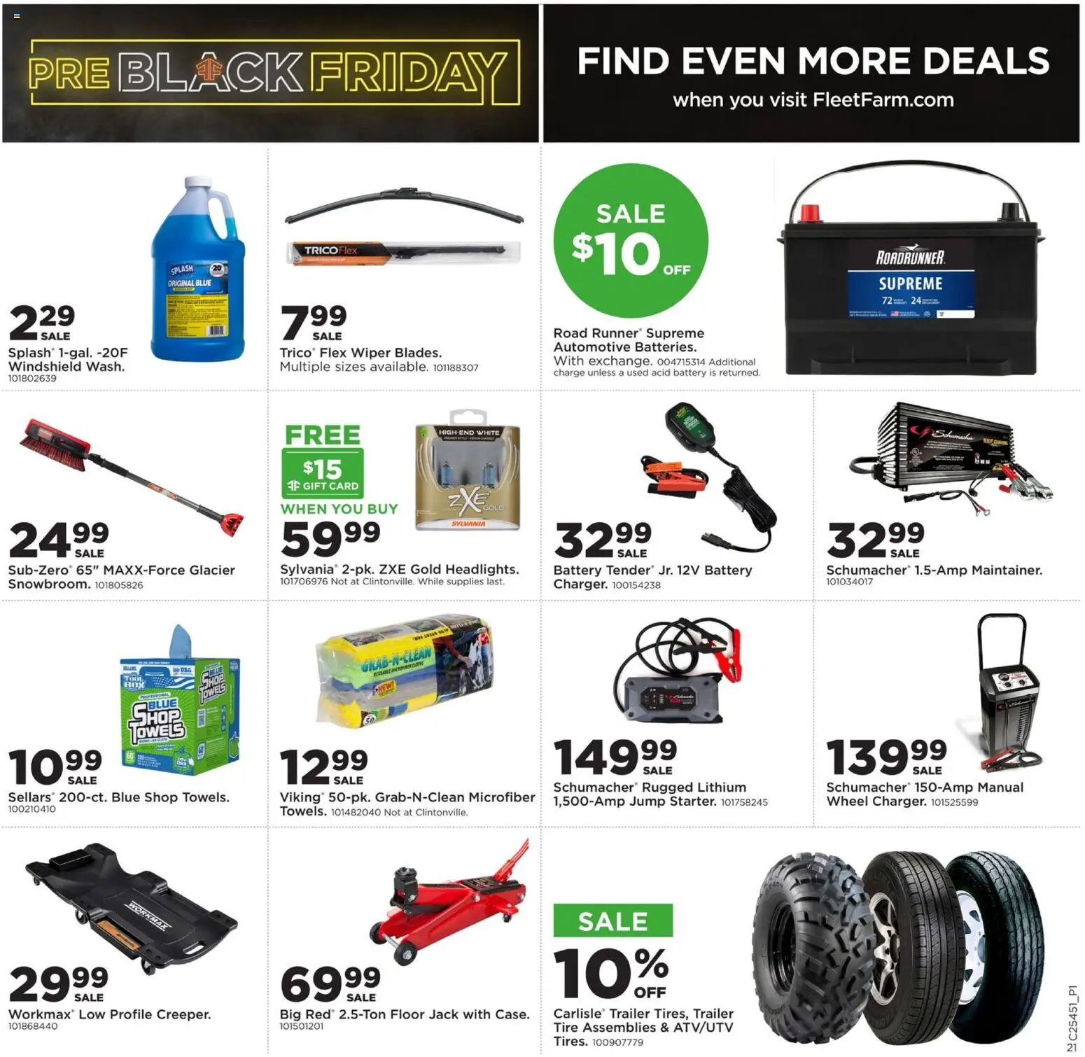 Mills Fleet Farm Black Friday - valid from 06.11.2025 | Page: 27 | Products: Battery, Tire, Wiper, Windshield