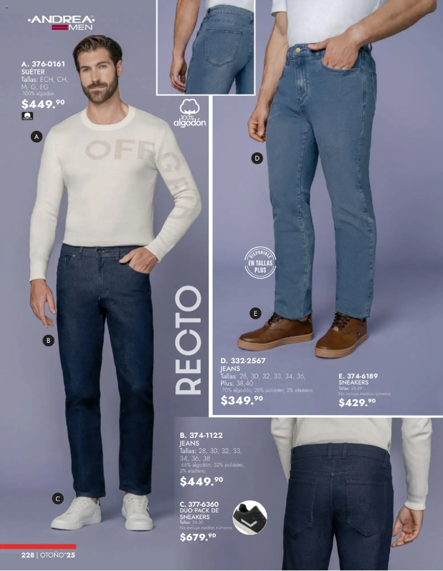 Nuevas ofertas de Andrea válidas en toda la República Mexicana desde el 26.11.2025. ¡Encuentra las mejores ofertas en Andrea catálogo Vestir Caballero otoño! | Página: 66 | Productos: Suéter, Algodón