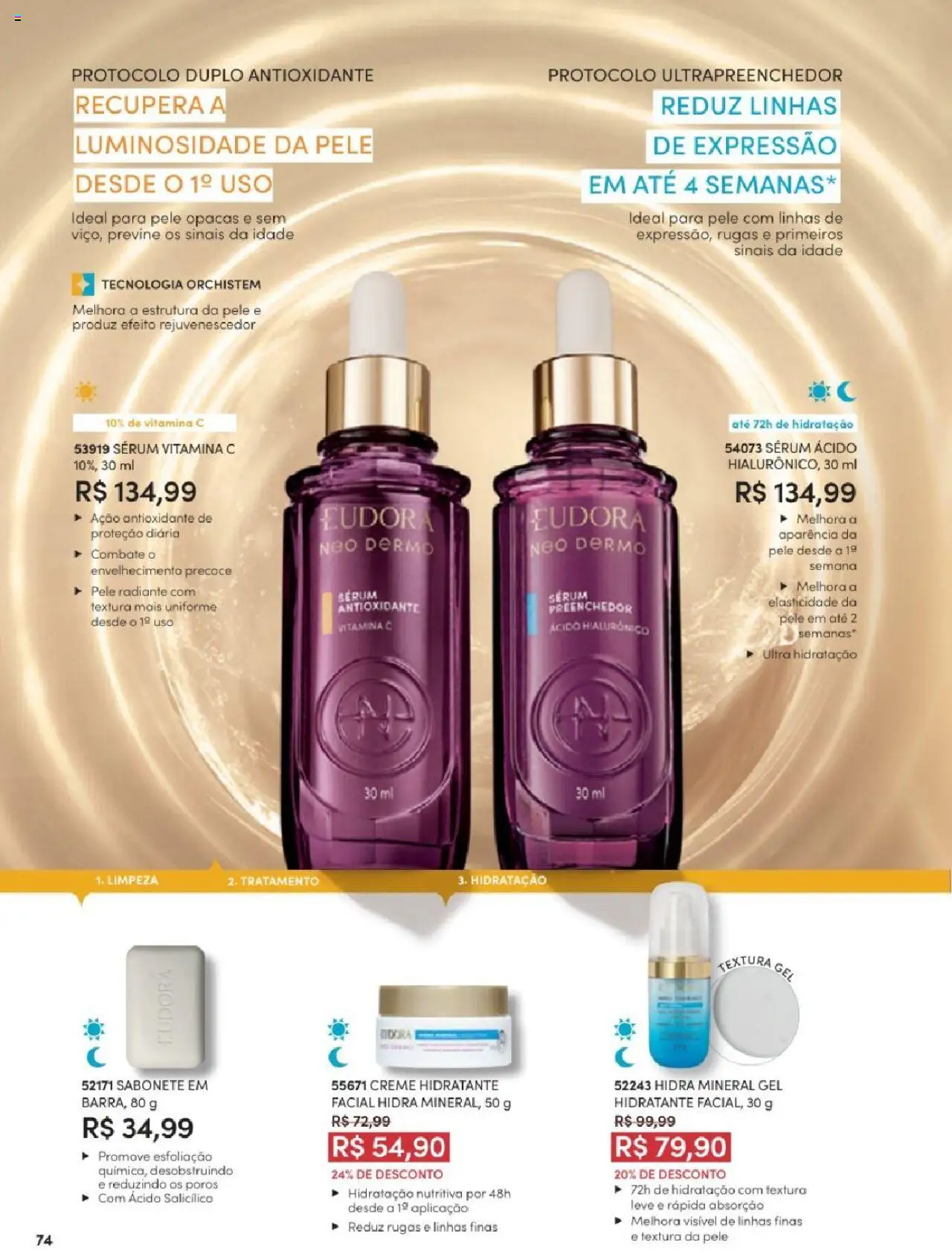 Eudora Folheto - válido de 06.06.2025 | Página: 74 | Produtos: Sérum, Creme, Sabonete, Vitamina c
