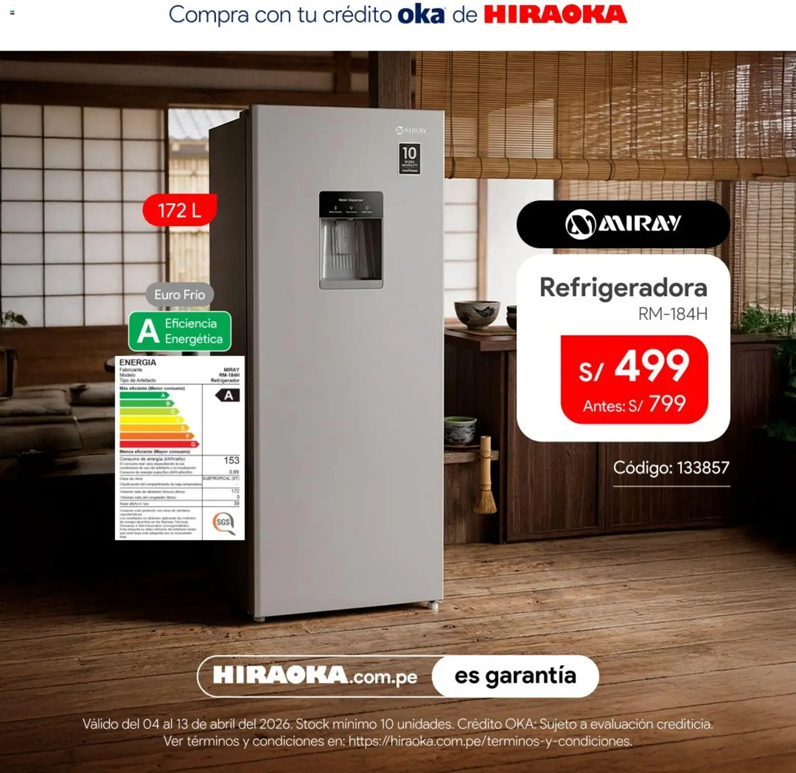 Catálogo Hiraoka válido desde 04.04.2026 | Página: 2 | Productos: Refrigerador, Congelador