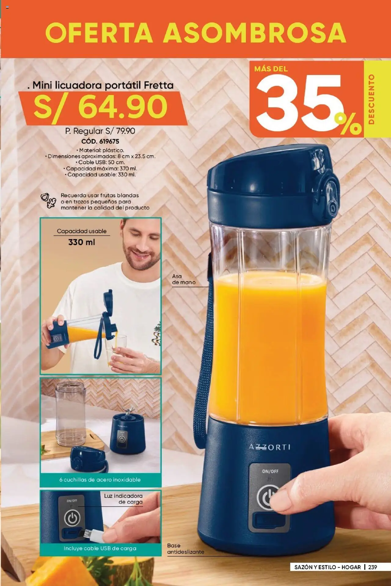 Catálogo Azzorti válido desde 17.06.2025 | Página: 241 | Productos: Cable, USB, Licuadora