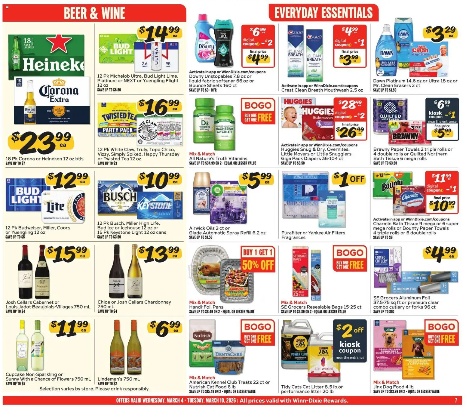 Winn Dixie Weekly Circular - GA - valid from 04.03.2026 | Page: 7 | Products: Bath, Cat Litter, Lime, Cupcake