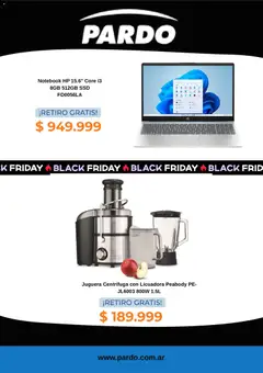 Vista previa Pardo Black Friday válido desde el 24.11.2025 | Página: 5 | Productos: Notebook, Licuadora