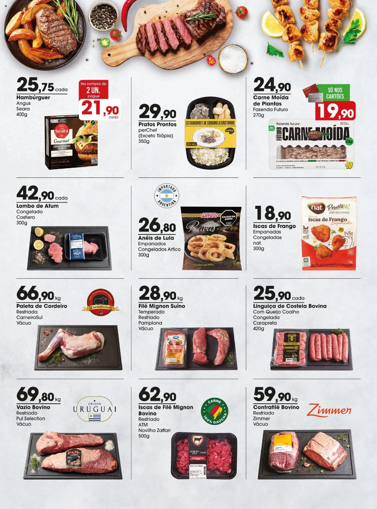 Zaffari Folheto - válido de 02.12.2025 | Página: 14 | Produtos: Filé mignon, Hambúrguer, Frango, Atum