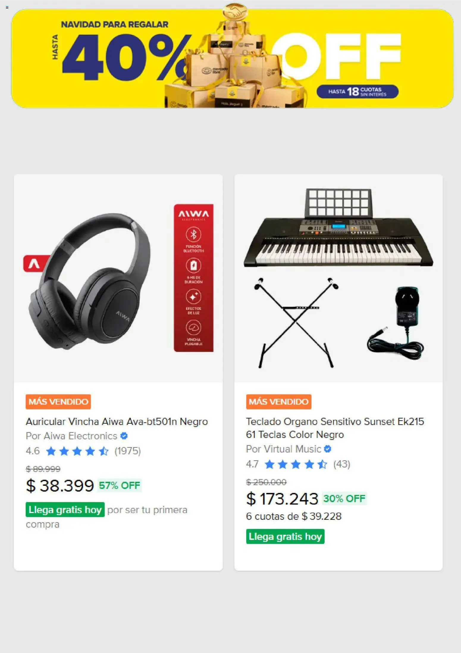 Mercado Libre catálogo │ válido desde el 19.12.2025 | Página: 7 | Productos: Vincha, Teclado