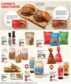 Longo's flyer valid from 31.07.2025 | Page: 11 | Products: Sour cream, Chips, Cream, Salad