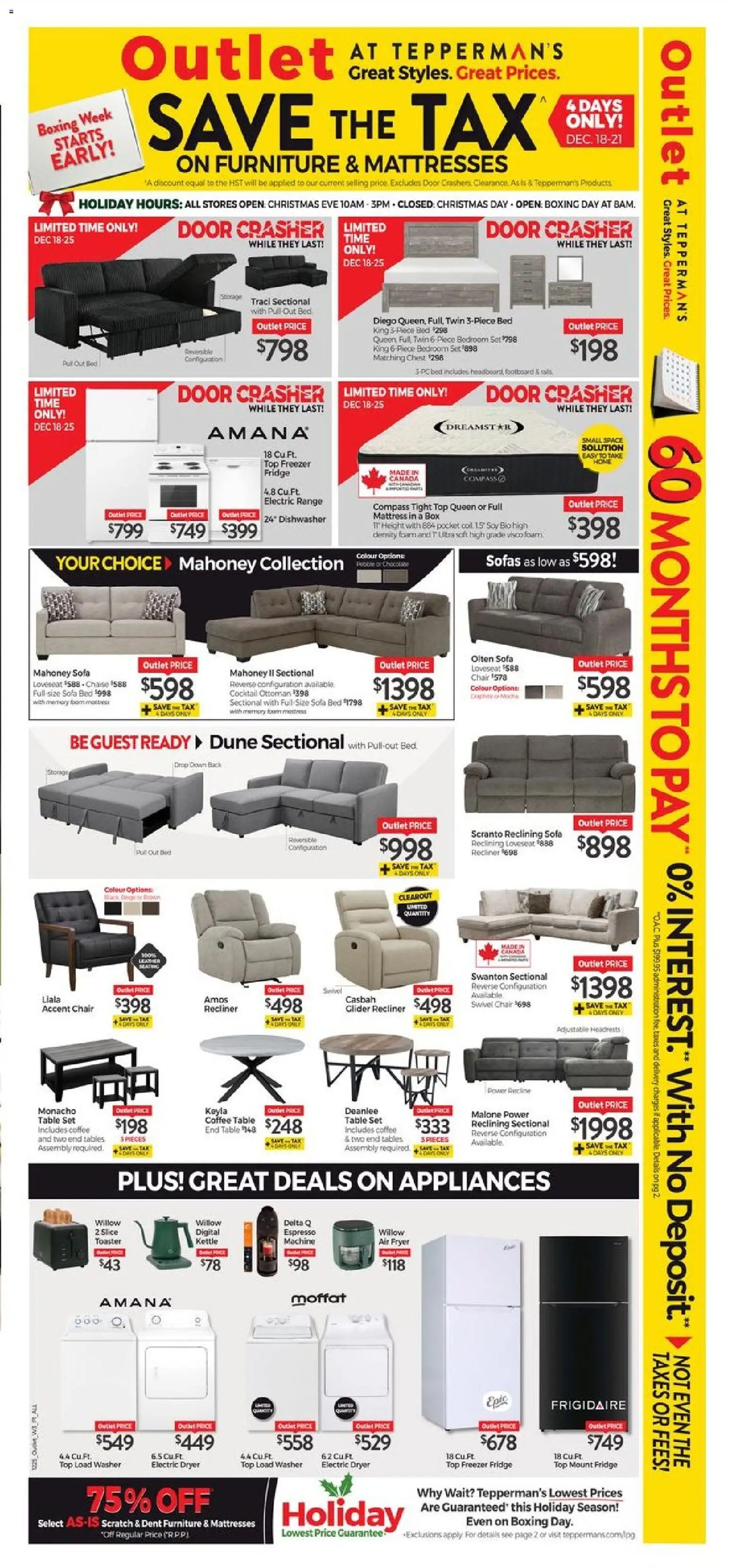 Tepperman's flyer valid from 18.12.2025 | Page: 9 | Products: Dryer, Toaster, Fryer, Bed