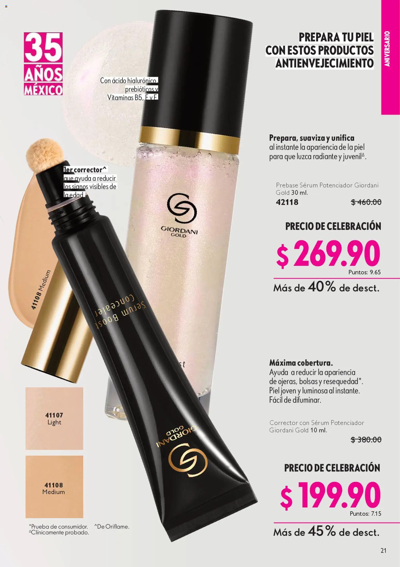 Nuevas ofertas de Oriflame válidas en toda la República Mexicana desde el 14.02.2026. ¡Encuentra las mejores ofertas en Oriflame campaña 3 2026! | Página: 21 | Productos: Serum, Vitaminas, Radiante, Corrector