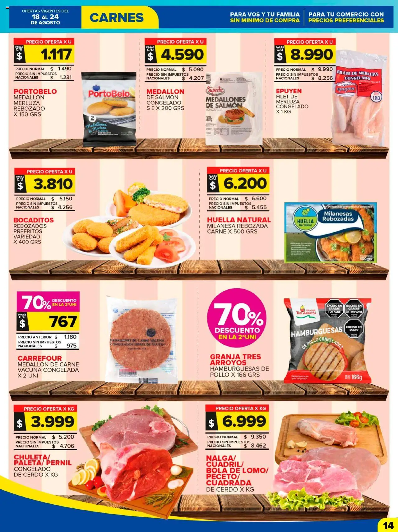 Carrefour Maxi catálogo │ válido desde el 18.08.2025 | Página: 14 | Productos: Pollo, Milanesa, Pescado, Cerdo