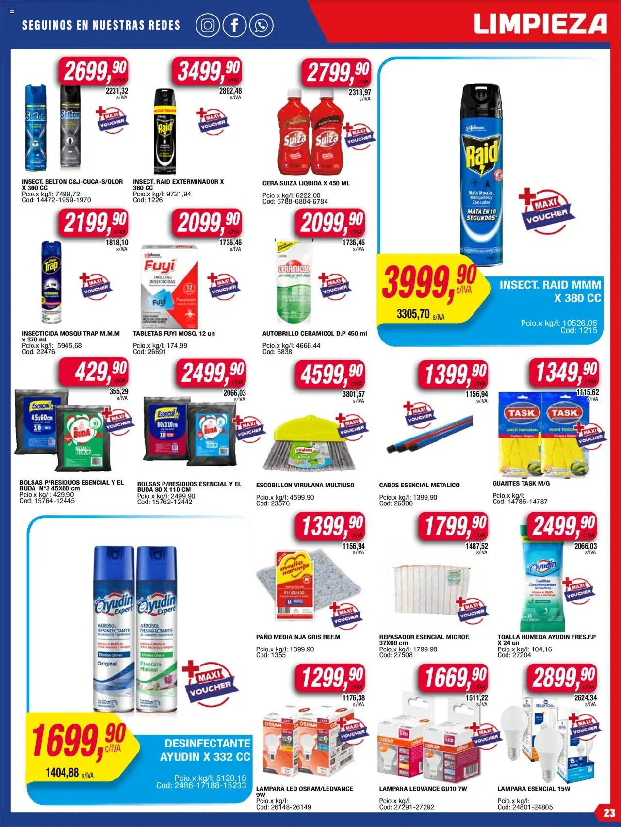 Maxiconsumo ofertas │ válido desde el 04.08.2025 | Página: 23 | Productos: Toalla, Insecticida, Guantes, Cava