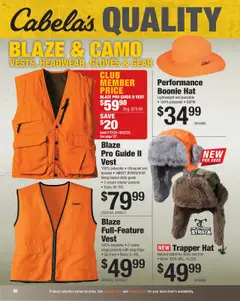 Preview of Cabela's weekly ads valid from 11.08.2025 | Page: 46 | Products: Trim, Vest, Hat, Gloves