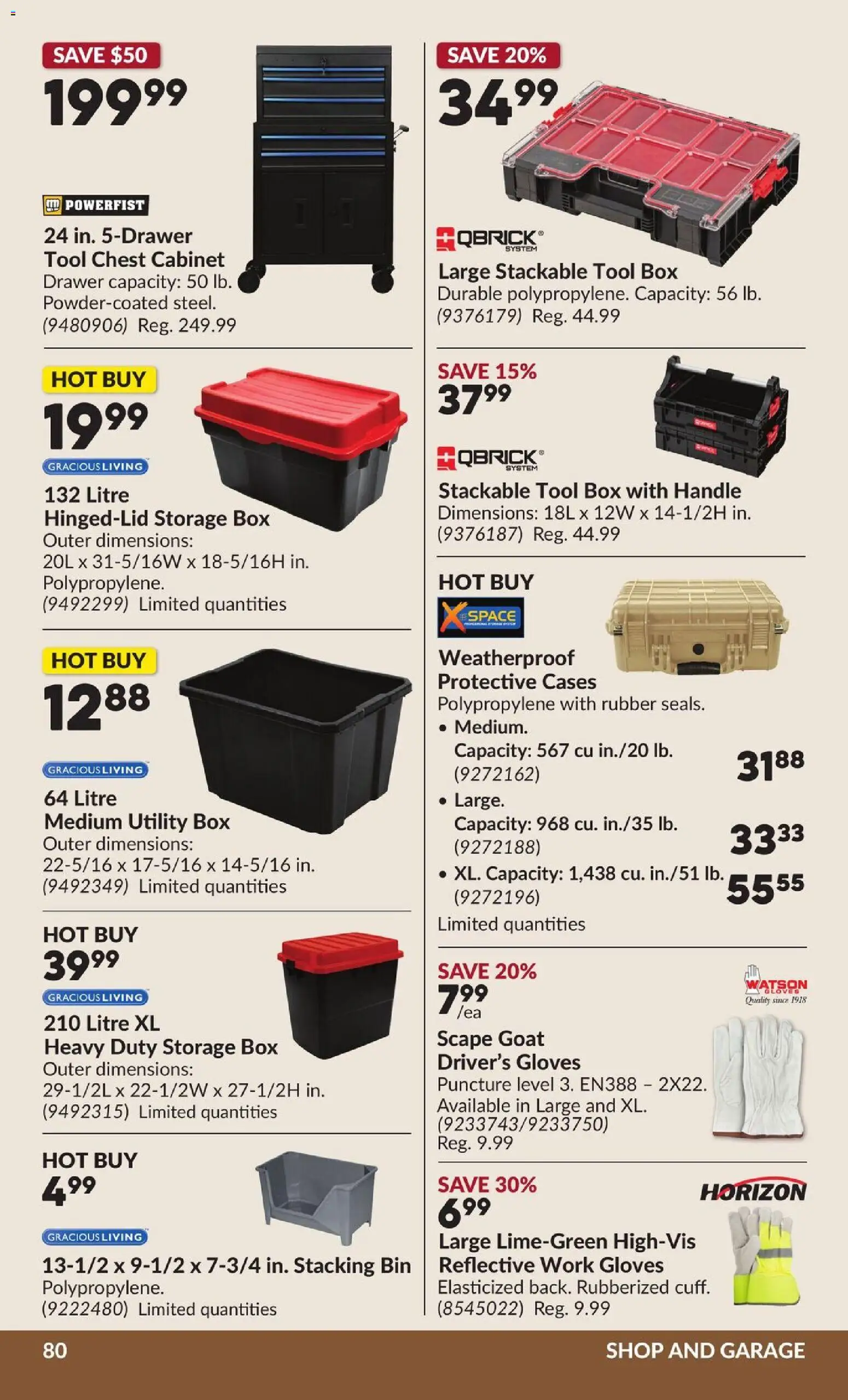 Princess Auto flyer valid from 07.04.2026 | Page: 87 | Products: Gloves, Cabinet, Box