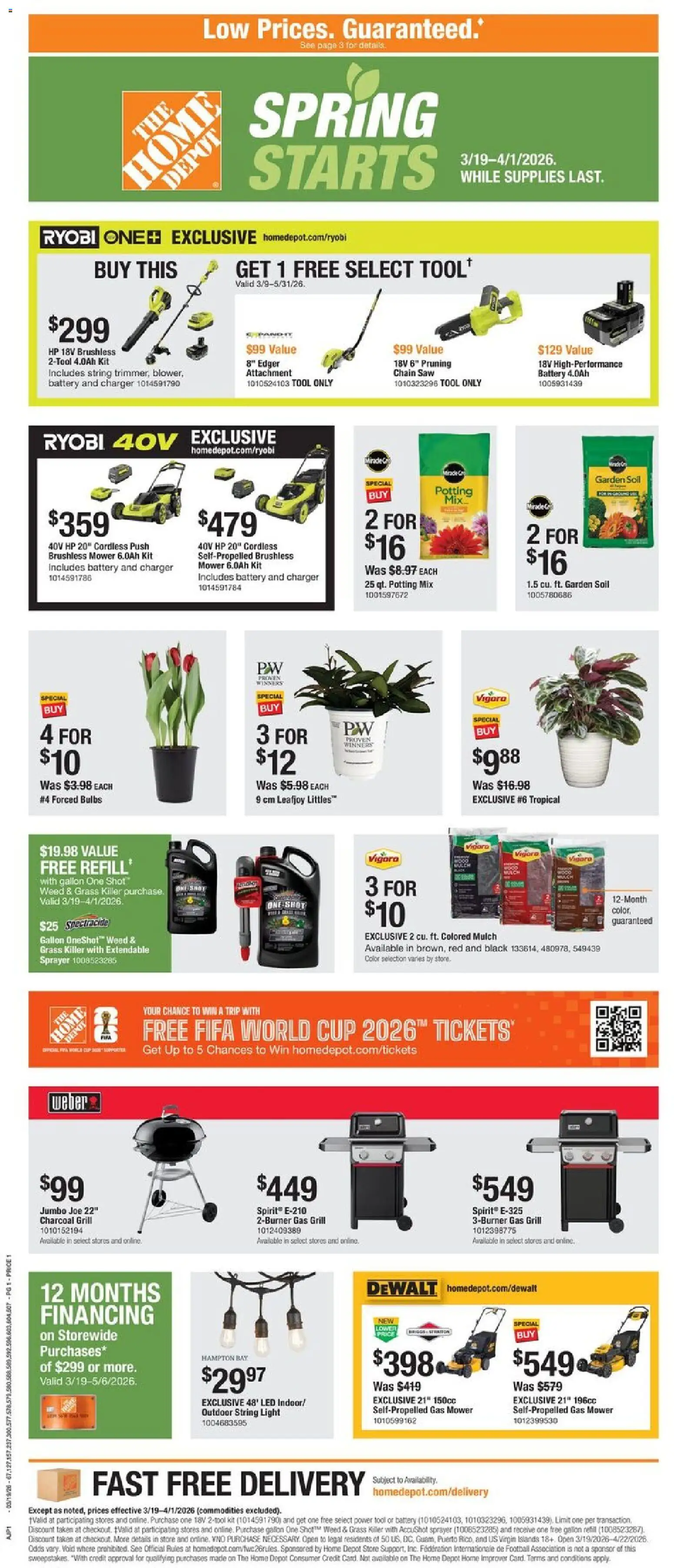 Home Depot Local Ad - OH - valid from 19.03.2026 | Page: 1 | Products: Edger, Mower, Battery, Grill