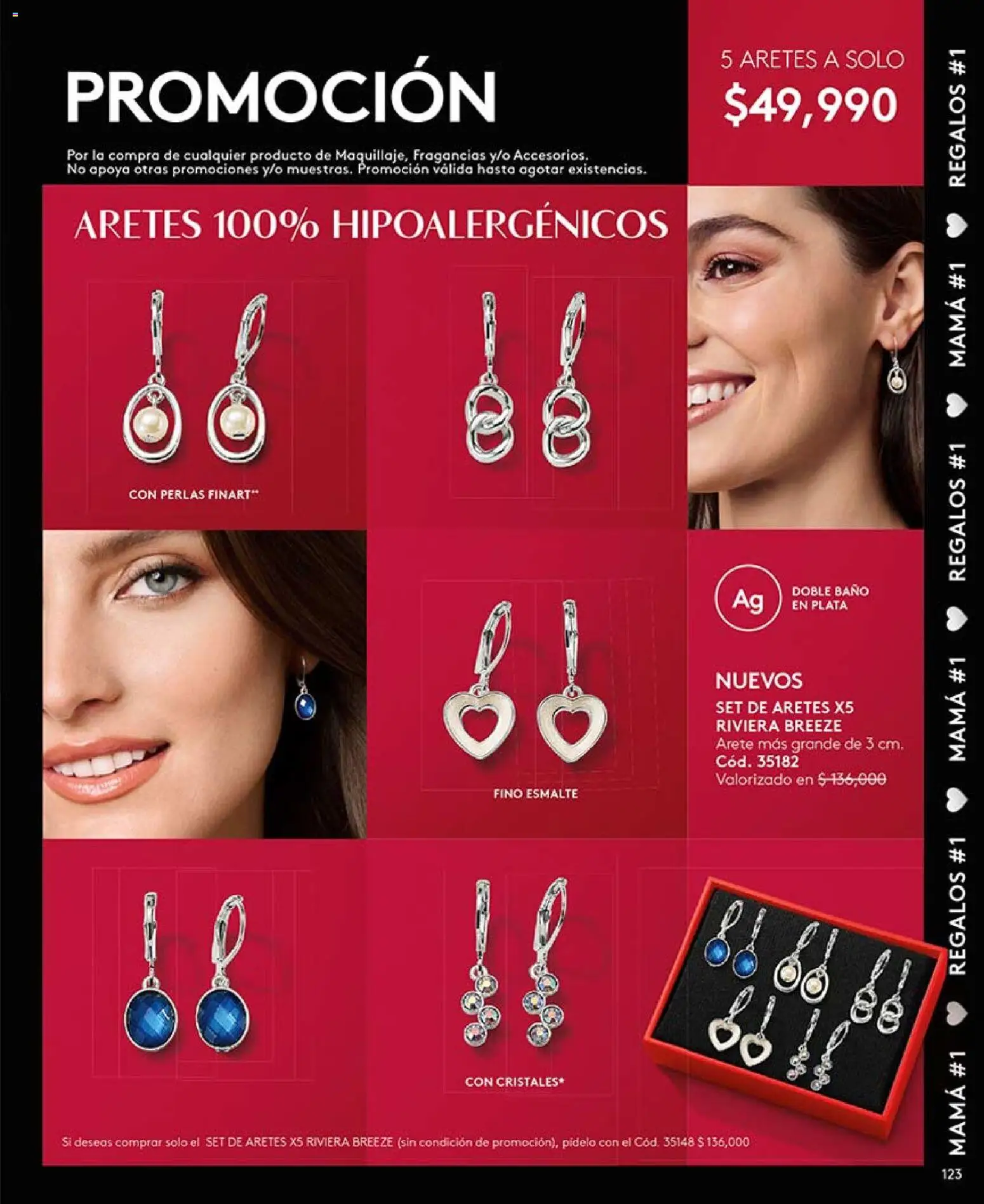 Ésika revista - valida desde el 03.04.2026 | Página: 123 | Productos: Aretes, Baño