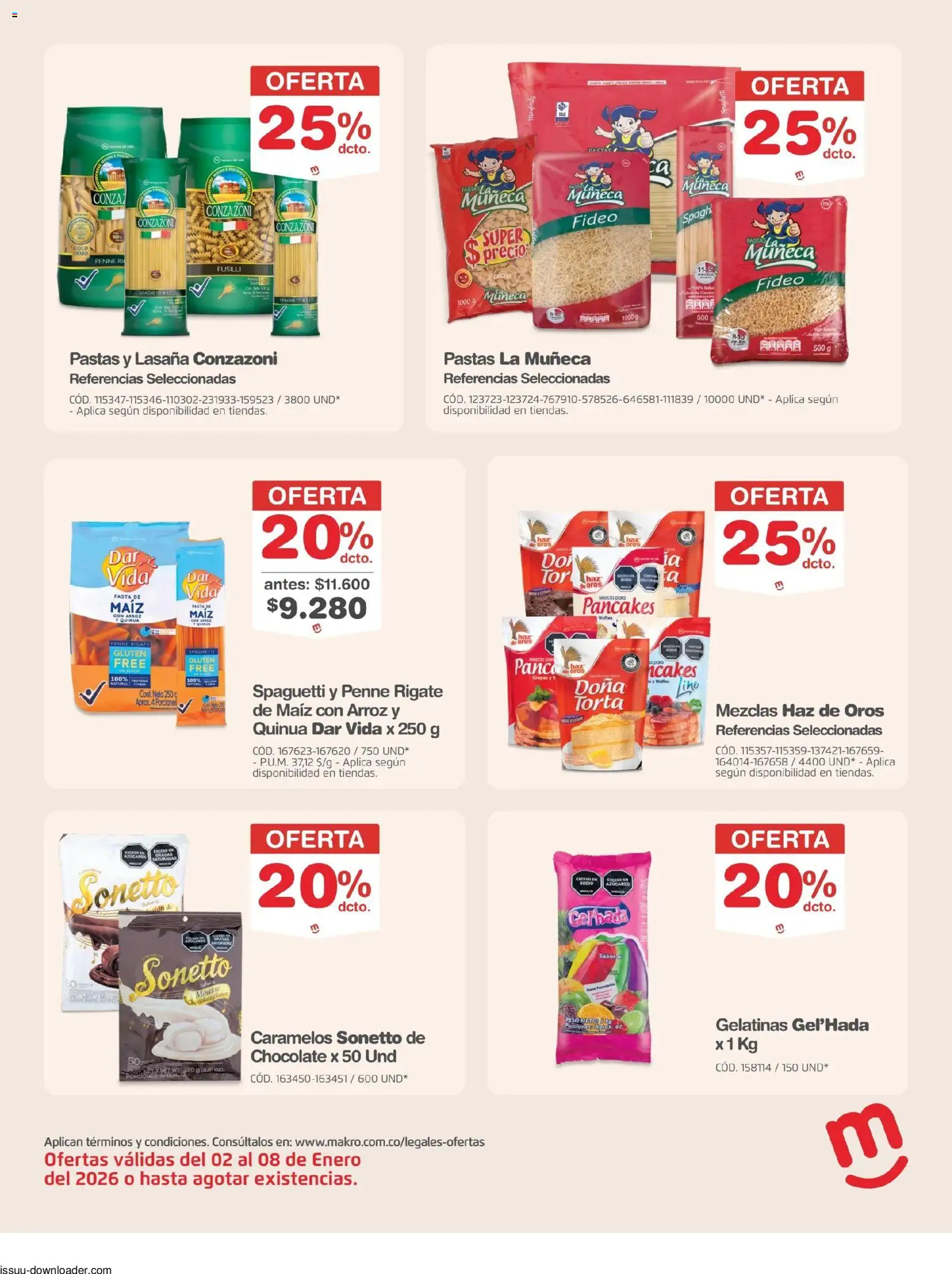Makro revista - valida desde el 02.01.2026 | Página: 9 | Productos: Arroz, Pasta, Mermelada, Chocolate
