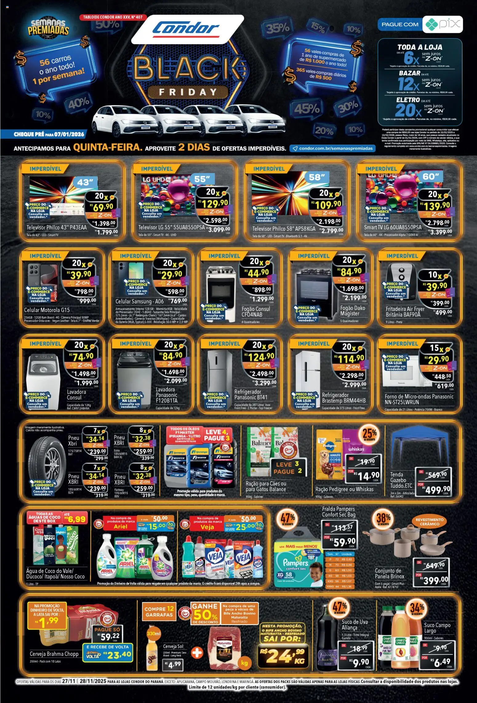 Supermercados Condor Folheto - válido de 27.11.2025 | Página: 1 | Produtos: Coco, Cará, Air fryer, Cerveja