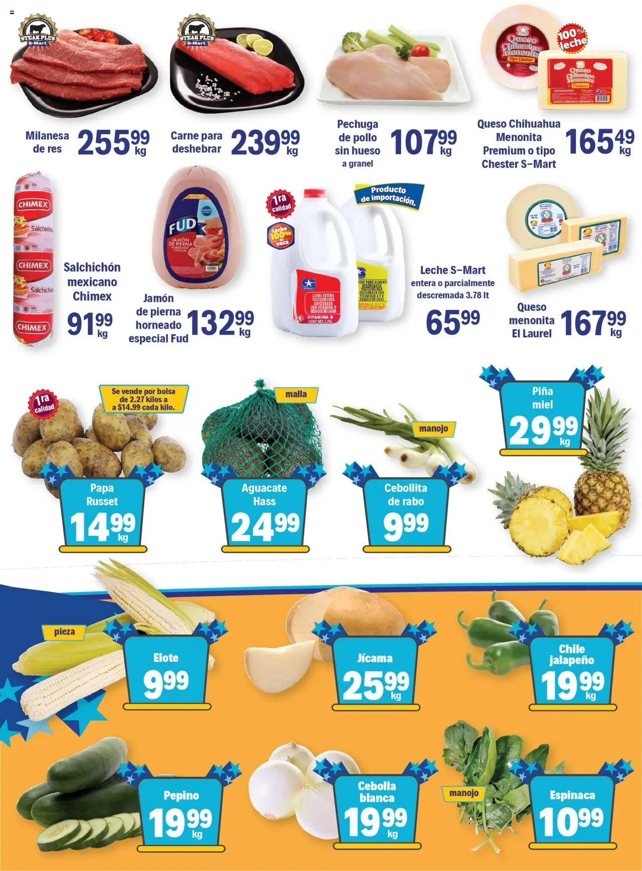 Nuevas ofertas de S-Mart válidas en toda la República Mexicana desde el 26.09.2025. ¡Encuentra las mejores ofertas en S-Mart folleto! | Página: 4 | Productos: Pollo, Cebolla, Res, Espinaca