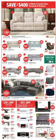 Preview of The Brick weekly flyer / circulaire from shop The Brick valid from 30.12.2025 | Page: 8 | Products: Tv, Table, Chair, Coffee