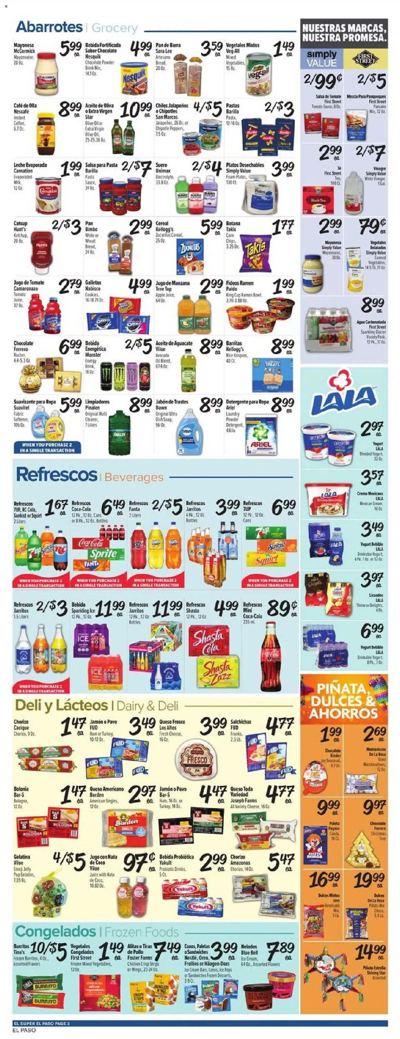 El Super Weekly Ad - TX - valid from 03.12.2025 | Page: 2 | Products: Yogurt, Ham, Ice cream, Avocado