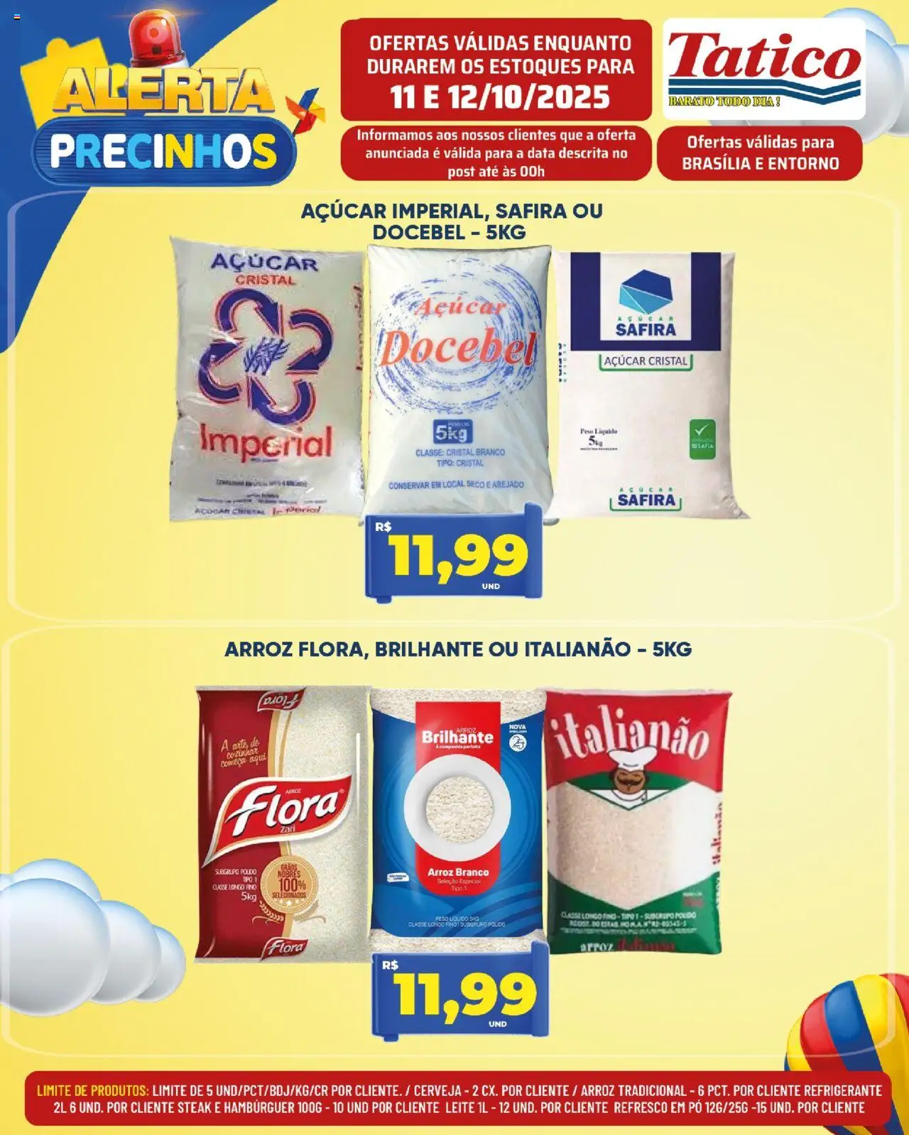 Tatico Folheto - válido de 11.10.2025 | Página: 1 | Produtos: Refresco, Cerveja, Arroz, Açúcar