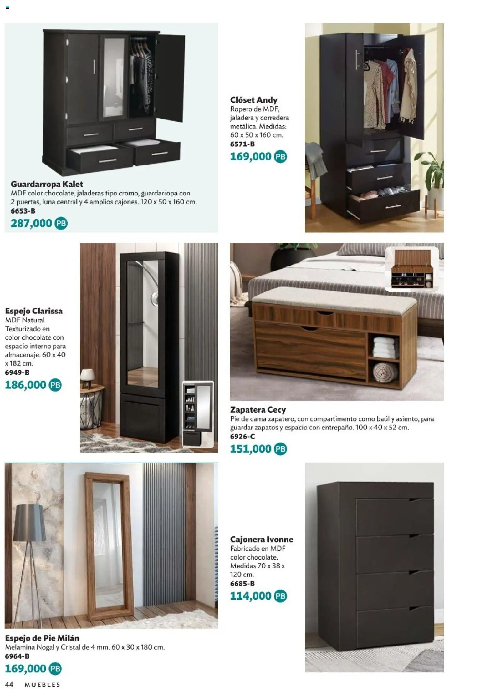 Nuevas ofertas de Betterware válidas en toda la República Mexicana desde el 05.01.2026. ¡Encuentra las mejores ofertas en Betterware Catálogo de Premios! | Página: 44 | Productos: Zapatos, Chocolate, Ropero, Cama