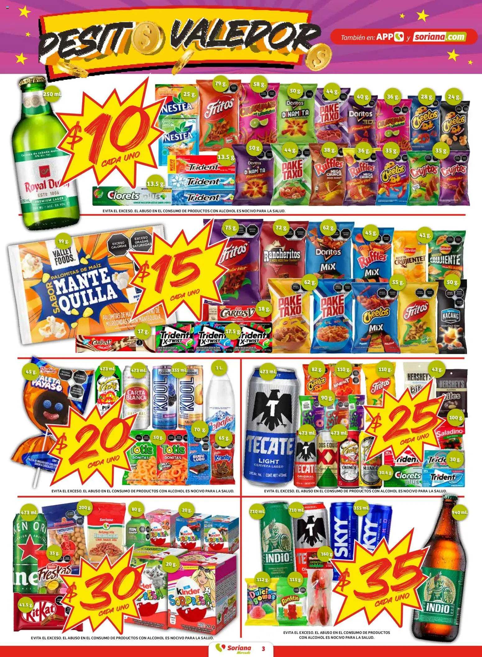 Nuevas ofertas de Soriana válidas en toda la República Mexicana desde el 15.01.2026. ¡Encuentra las mejores ofertas en Soriana - Pesito Valedor Mercado: Nay, Sin, Son! | Página: 3 | Productos: Maíz, Mantequilla, Cerveza, Microondas