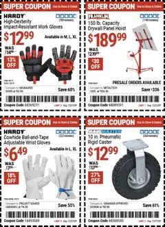 Harbor Freight Weekly Ad - valid from 14.07.2025 | Page: 3 | Products: Pneumatic, Caster, Gloves