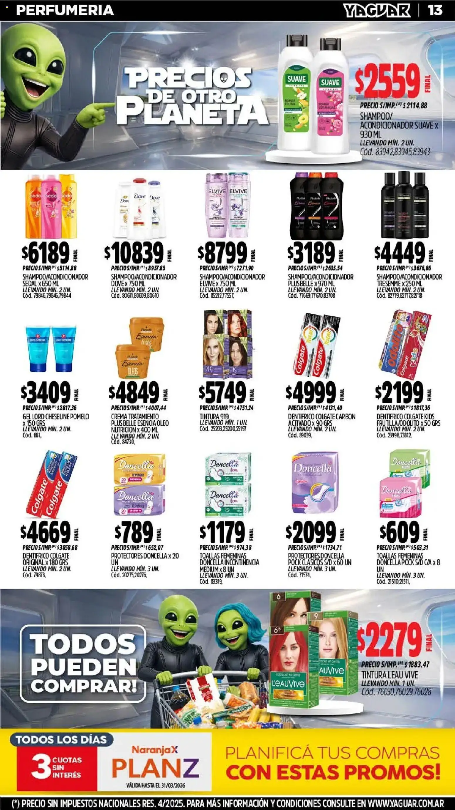 Yaguar - Oferta Semanal Trelew │ válido desde el 02.03.2026 | Página: 14 | Productos: Toallas, Acondicionador, Pomelo, Crema