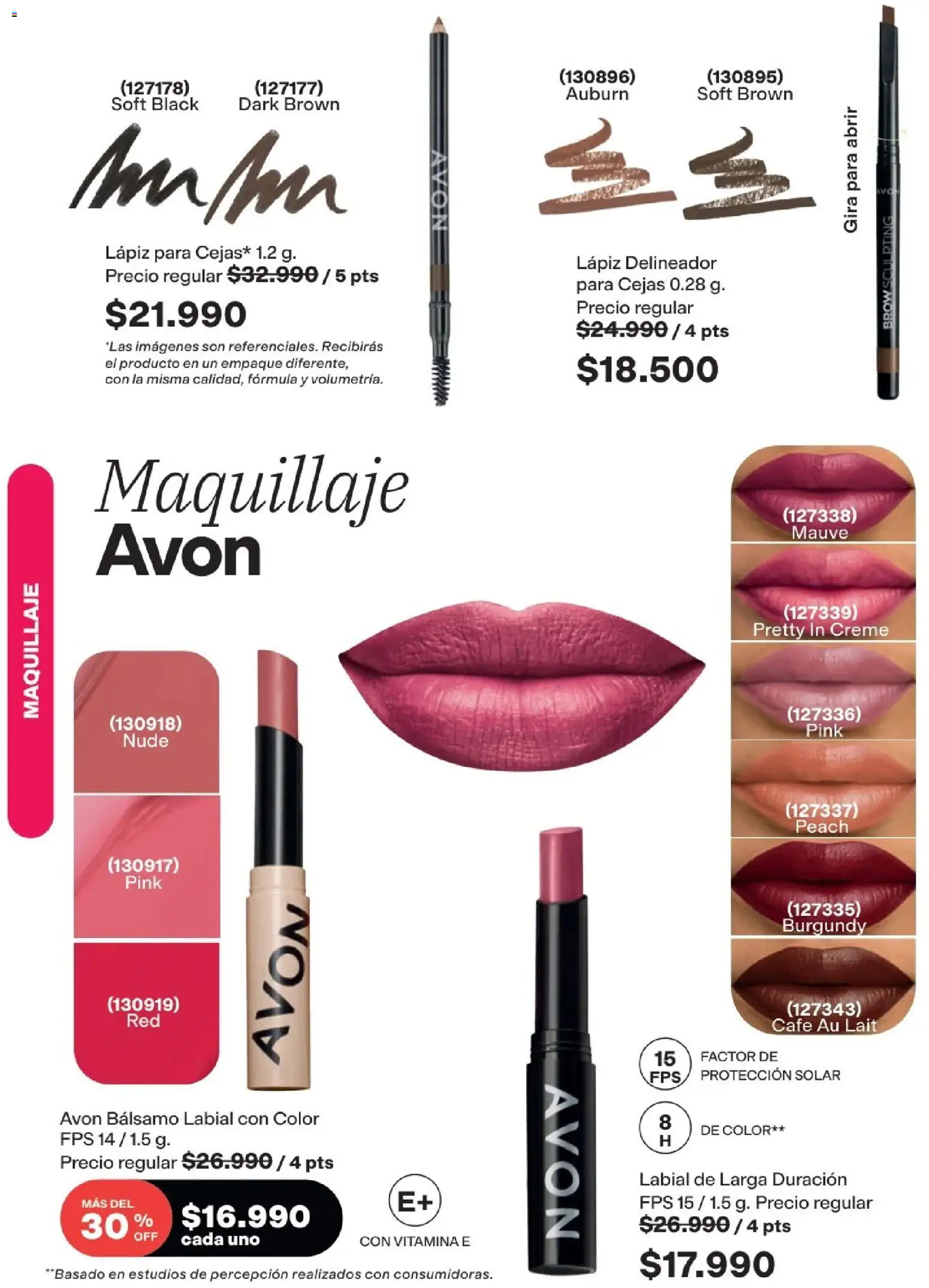Avon revista - valida desde el 11.03.2026 | Página: 58 | Productos: Bálsamo, Maquillaje, Delineador, Café