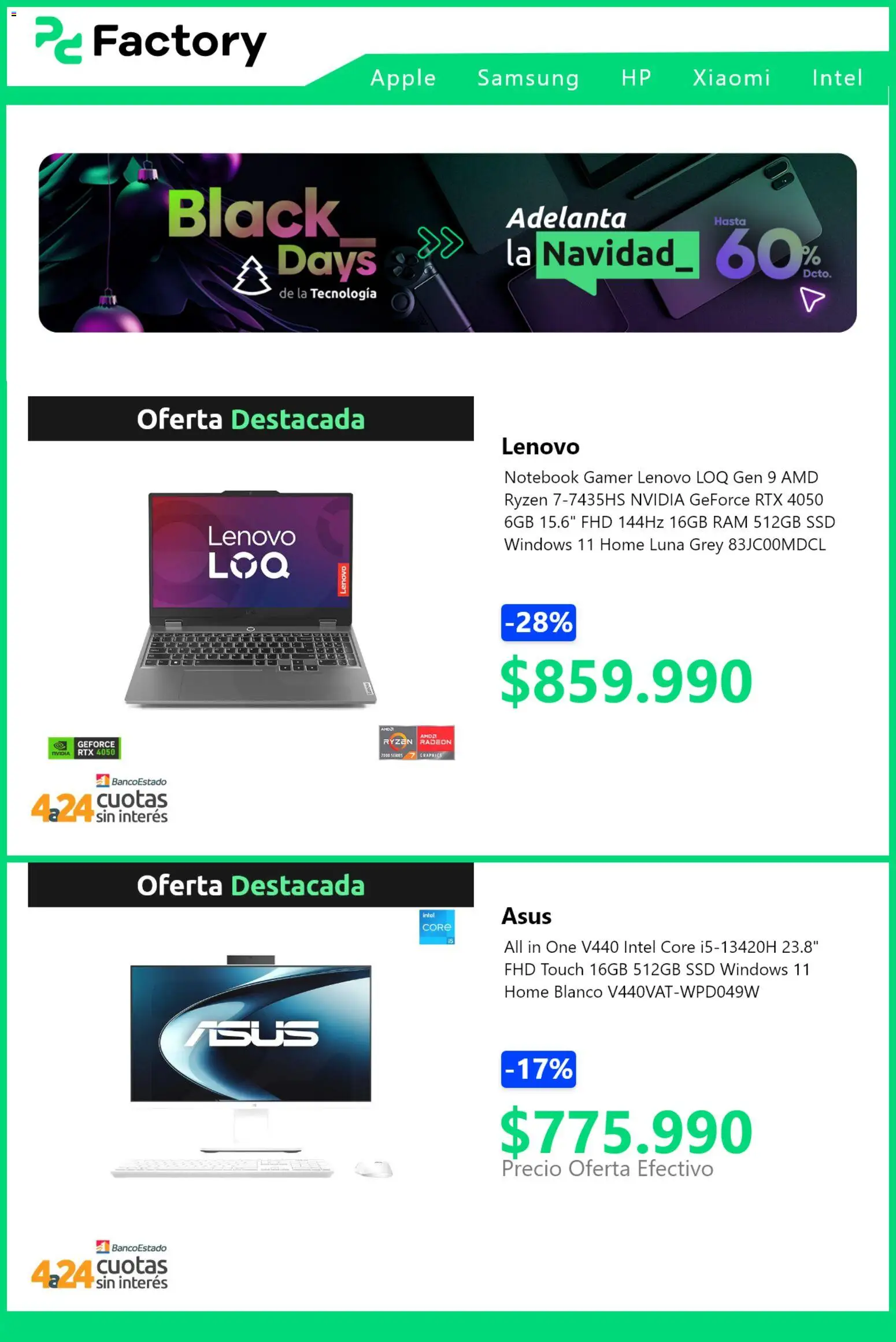 Black Friday PC Factory │ válido desde el 26.11.2025 | Página: 3 | Productos: Notebook