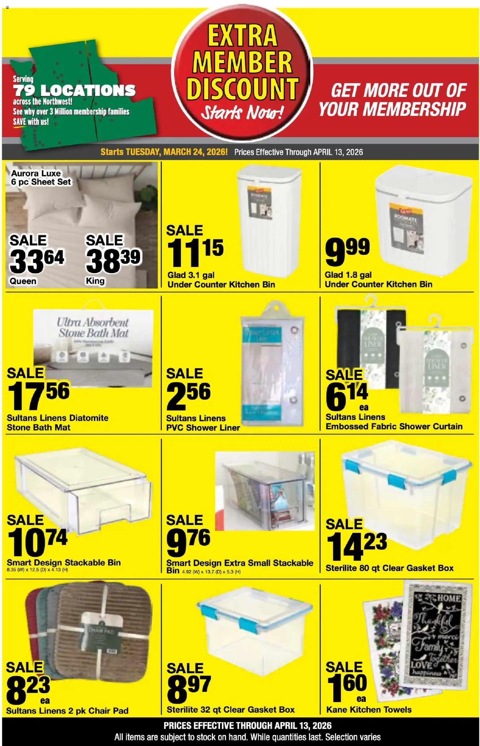 Bi-Mart Extra Membership Discount - valid from 24.03.2026 | Page: 3 | Products: Bath, Shower, Gasket, Pc