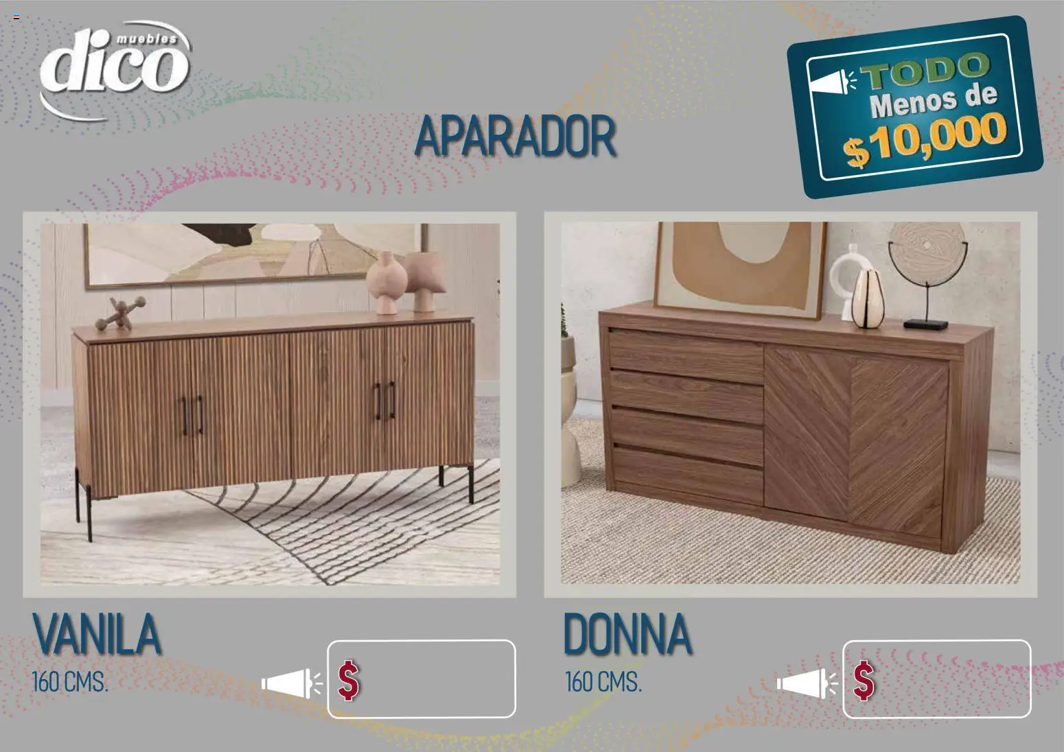 Nuevas ofertas de Muebles Dico válidas en toda la República Mexicana desde el 09.04.2026. ¡Encuentra las mejores ofertas en Muebles Dico catálogo Todo menos de 10000 Pacifico! | Página: 33 | Productos: Aparador