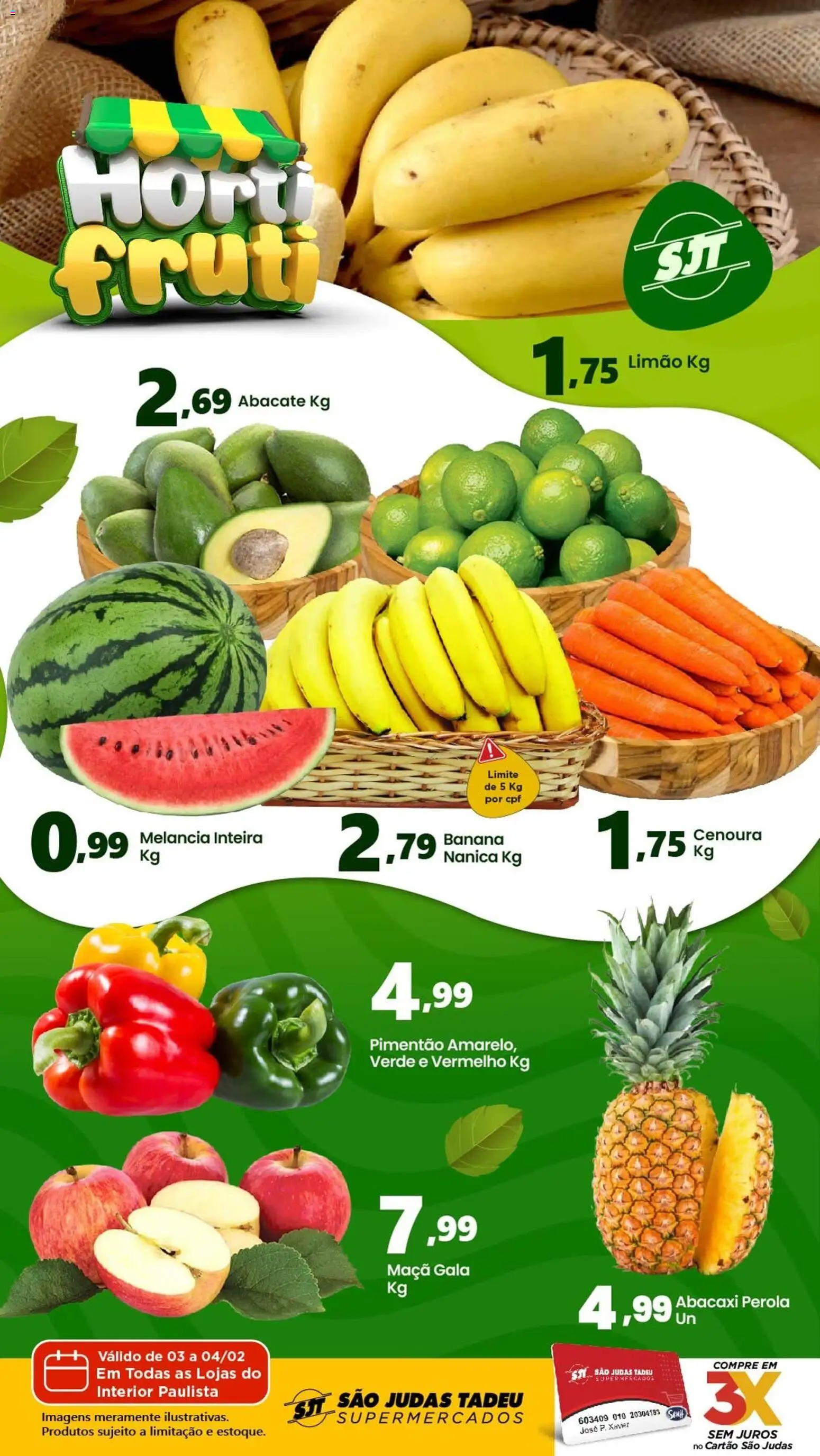 São Judas Tadeu Folheto - válido de 03.02.2026 | Página: 1 | Produtos: Melancia, Pimentão, Abacaxi, Cenoura