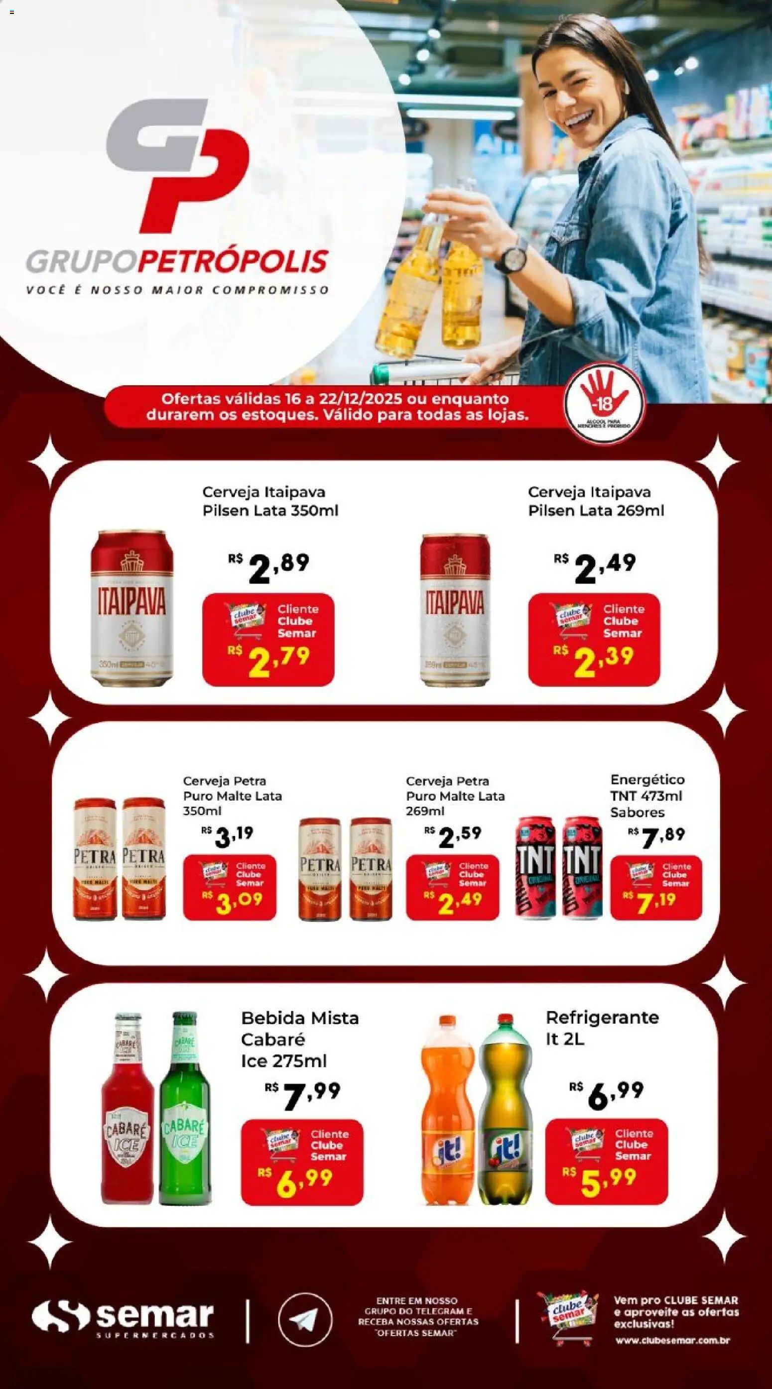 Semar Supermercado Folheto - válido de 16.12.2025 | Página: 1 | Produtos: Energético, Cerveja, Bebida, Refrigerante