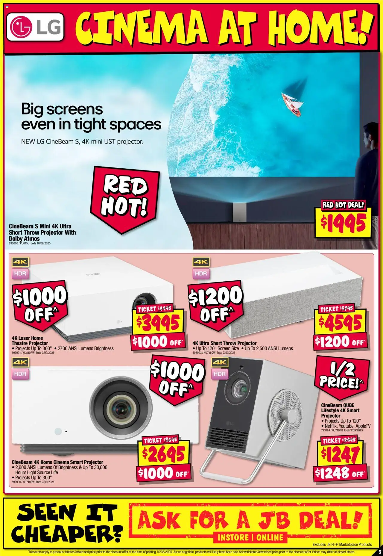 JB Hi-Fi catalogue - valid from 21.08.2025 | Page: 5 | Products: Light, Projector, Screen