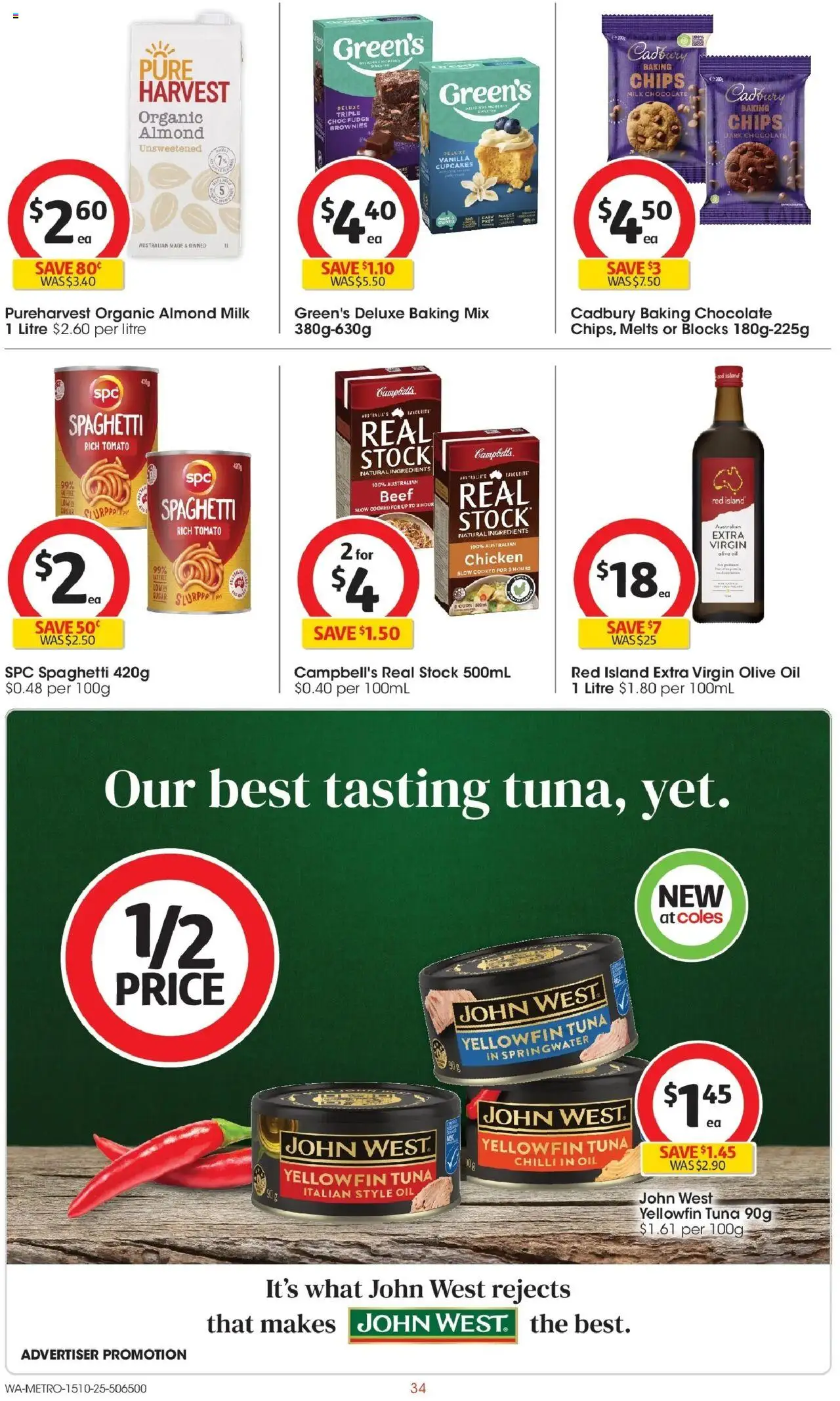 Coles catalogue - valid from 15.10.2025 | Page: 34 | Products: Milk, Oil, Chocolate, Beef
