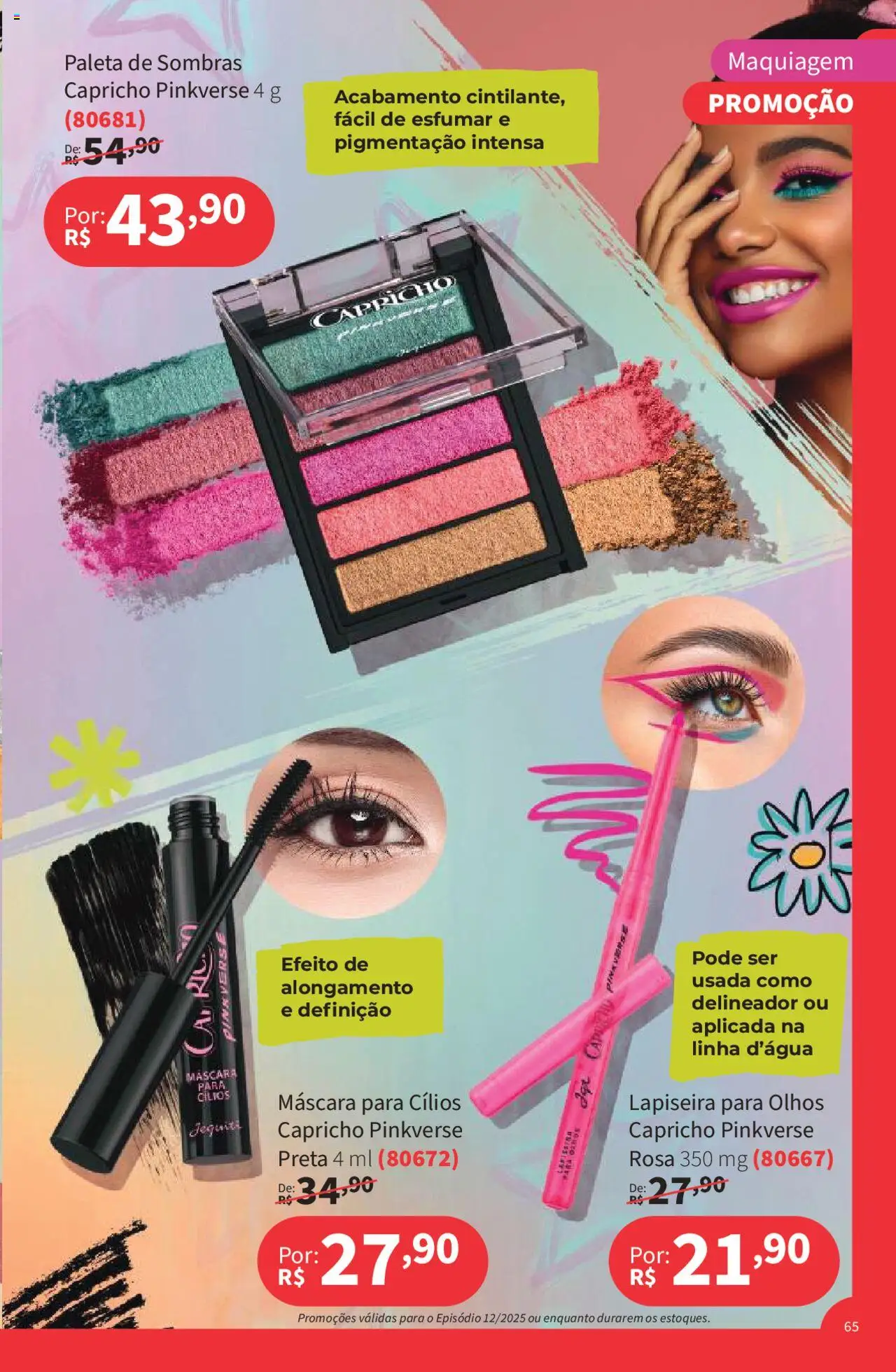 Jequiti Folheto - válido de 22.08.2025 | Página: 65 | Produtos: Maquiagem, Máscara para cílios, Delineador, Lapiseira