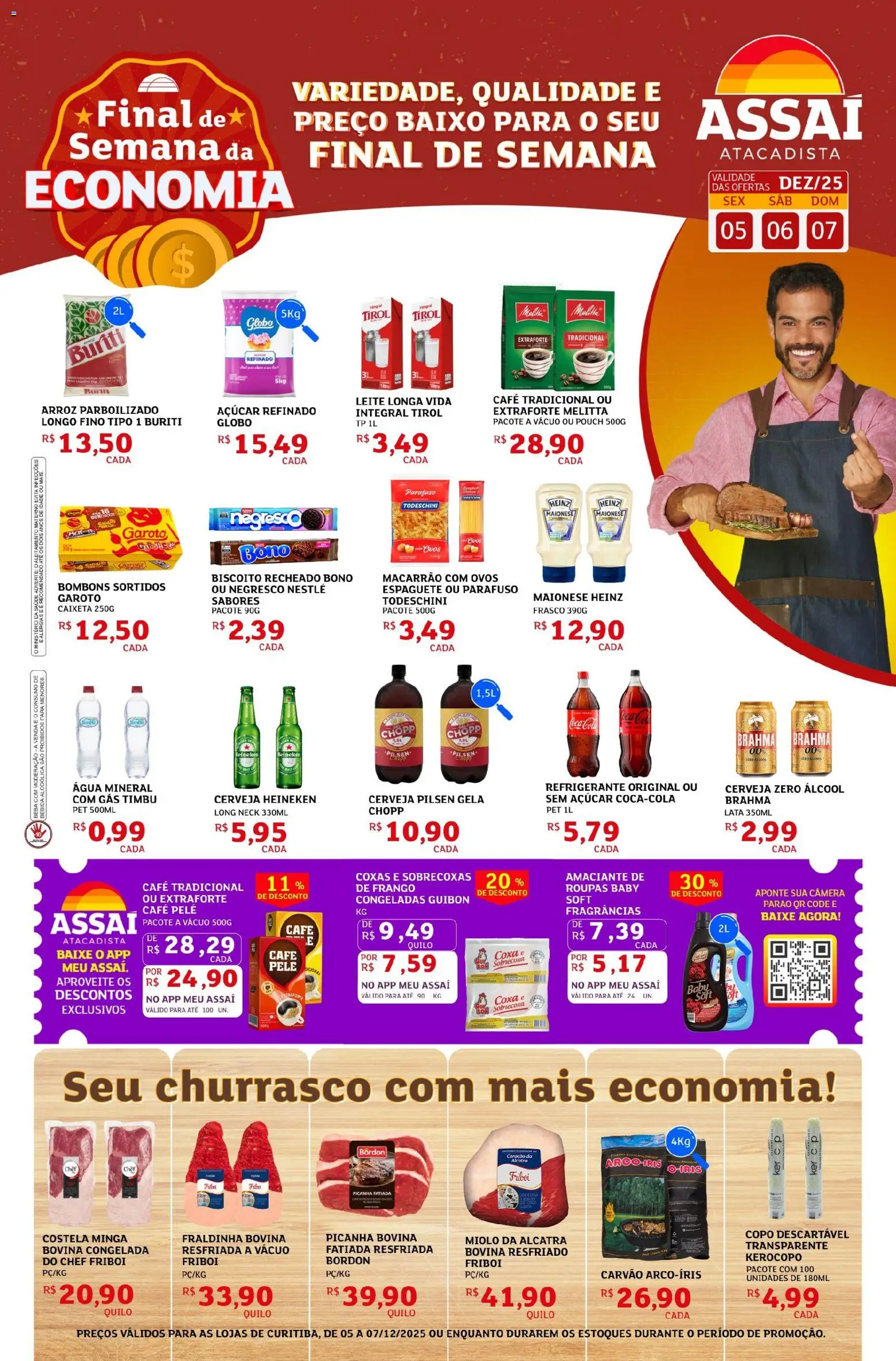 Assaí Atacadista Folheto - válido de 05.12.2025 | Página: 1 | Produtos: Espaguete, Biscoito, Leite, Cerveja