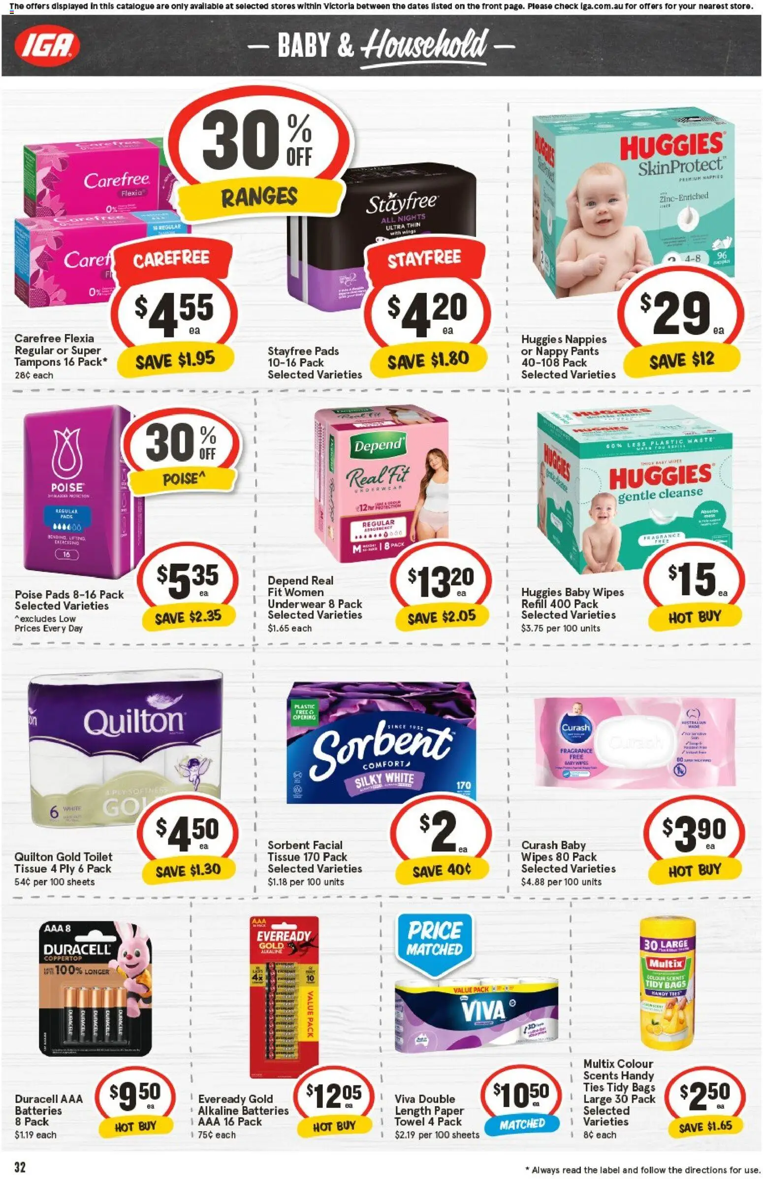 IGA catalogue - valid from 29.10.2025 | Page: 31 | Products: Nappies, Pants, Batteries, Tampons