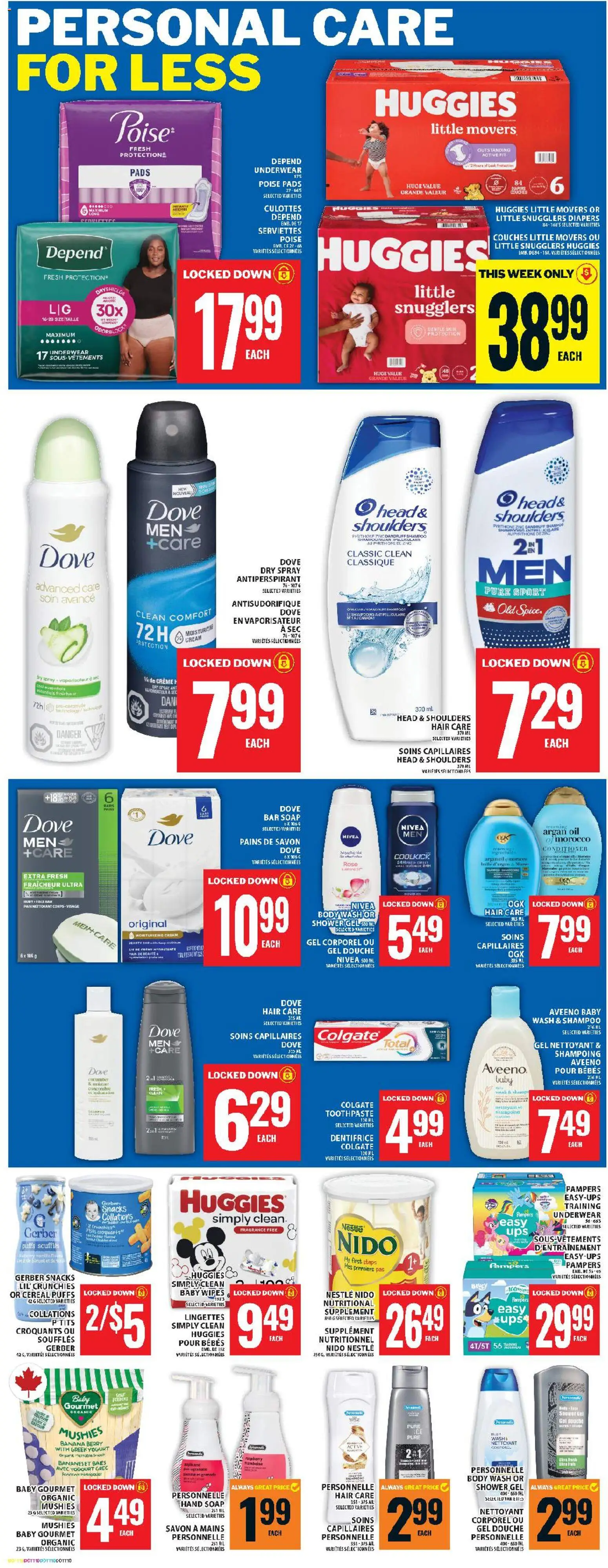 Food Basics flyer valid from 30.10.2025 | Page: 11 | Products: Cream, Body wash, Toothpaste, Oil