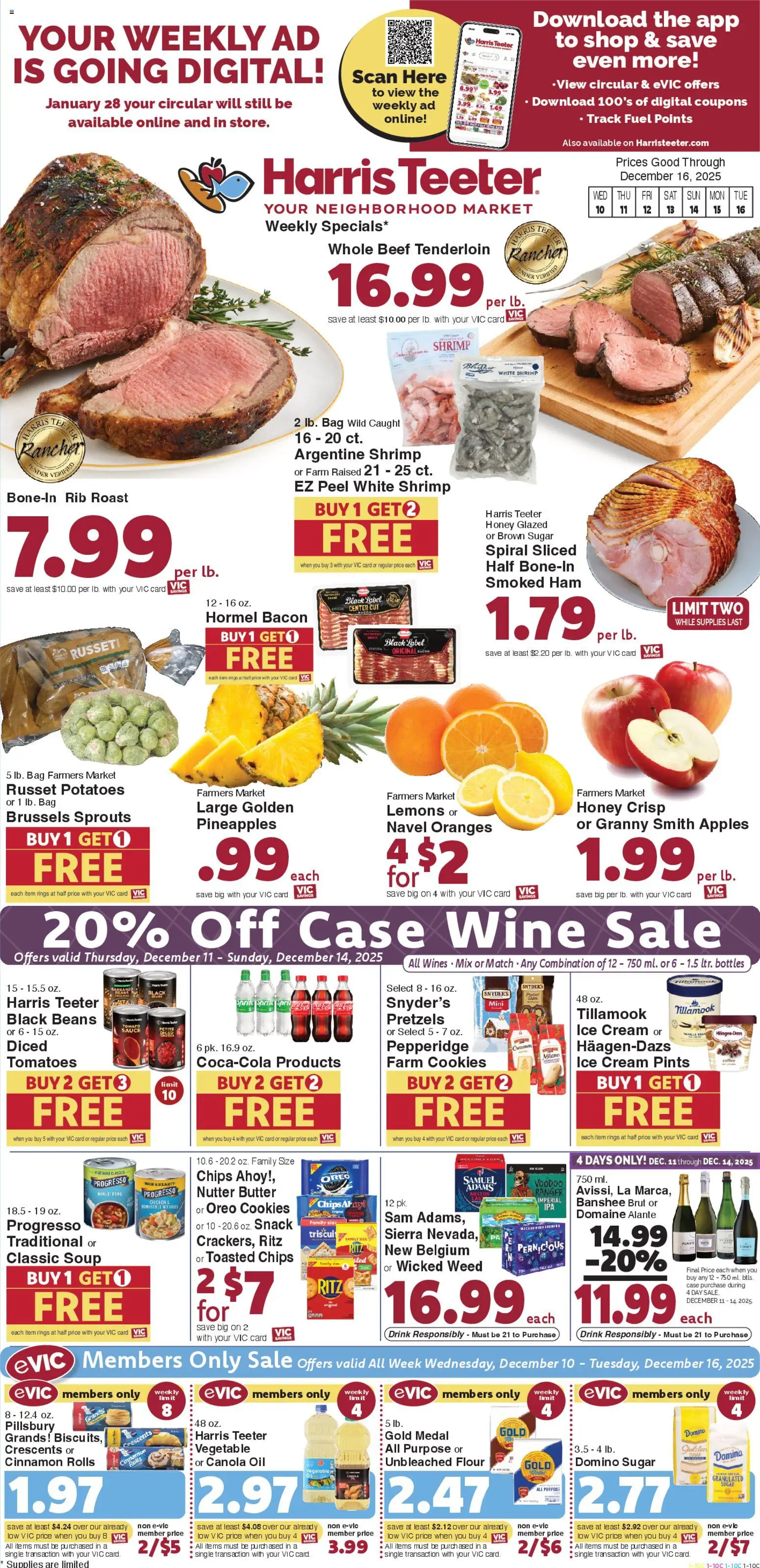 Harris Teeter Weekly Ad - NC - valid from 10.12.2025 | Page: 1 | Products: Oranges, Chips, Potatoes, Case