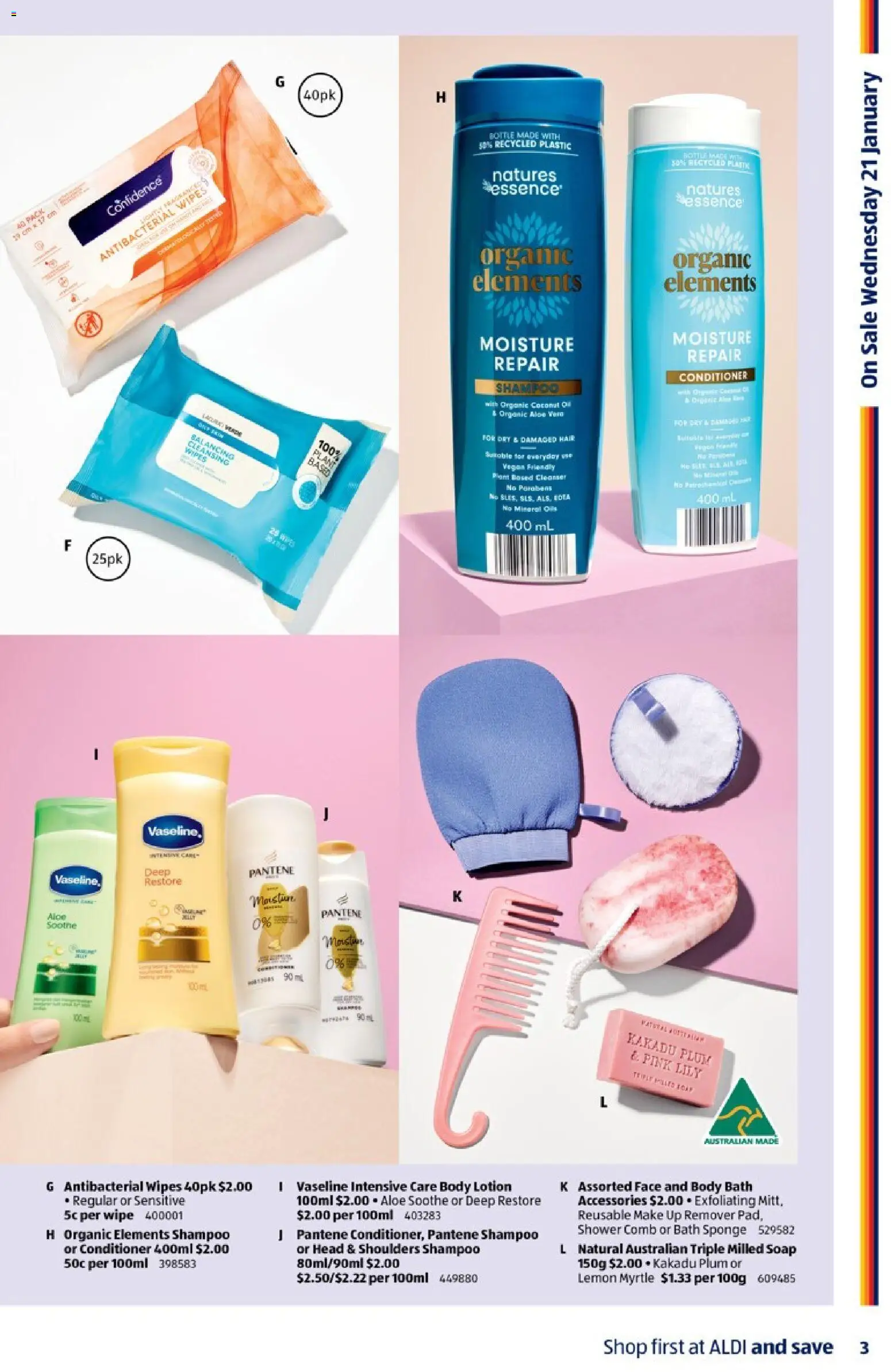 Aldi catalogue - valid from 21.01.2026 | Page: 3 | Products: Bath, Conditioner, Soap, Lemon