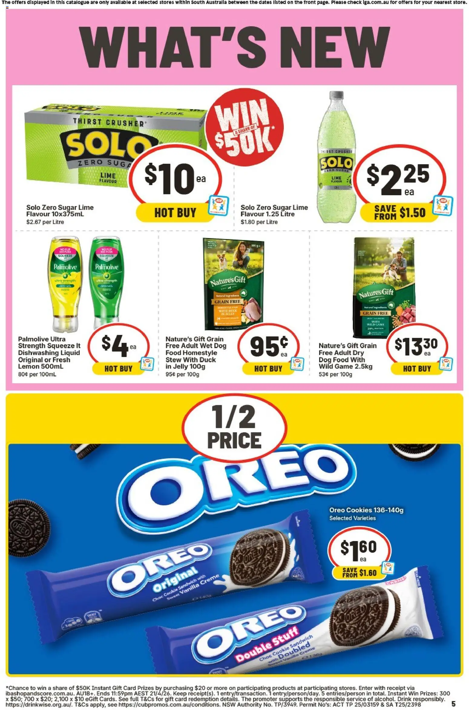 IGA catalogue - valid from 01.04.2026 | Page: 5 | Products: Dog food, Sugar, Lemon, Lime