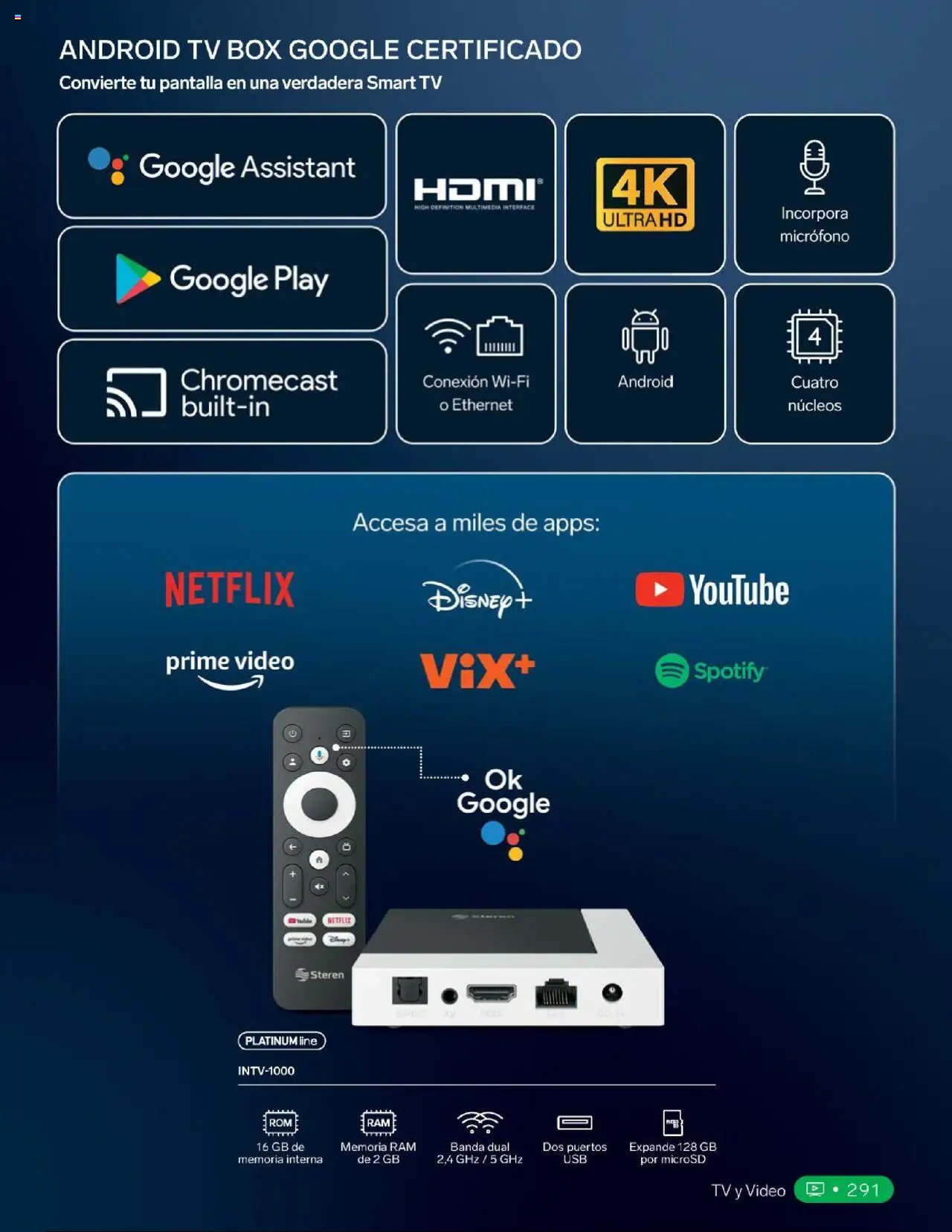 Nuevas ofertas de Steren válidas en toda la República Mexicana desde el 01.01.2025. ¡Encuentra las mejores ofertas en Steren catálogo! | Página: 309 | Productos: Micrófono, Chromecast, Video