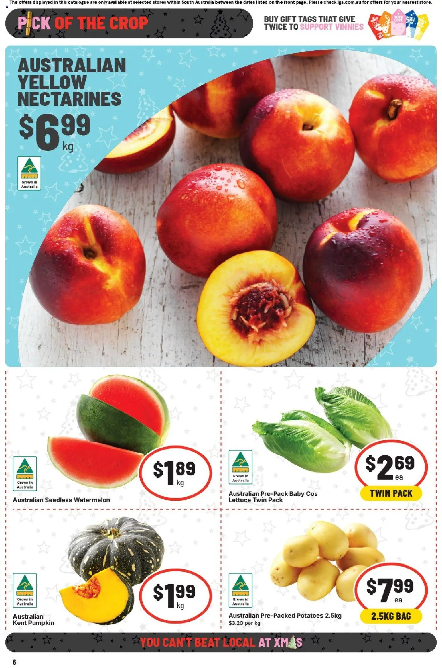 IGA catalogue - valid from 26.11.2025 | Page: 6 | Products: Lettuce, Pumpkin, Watermelon, Bag