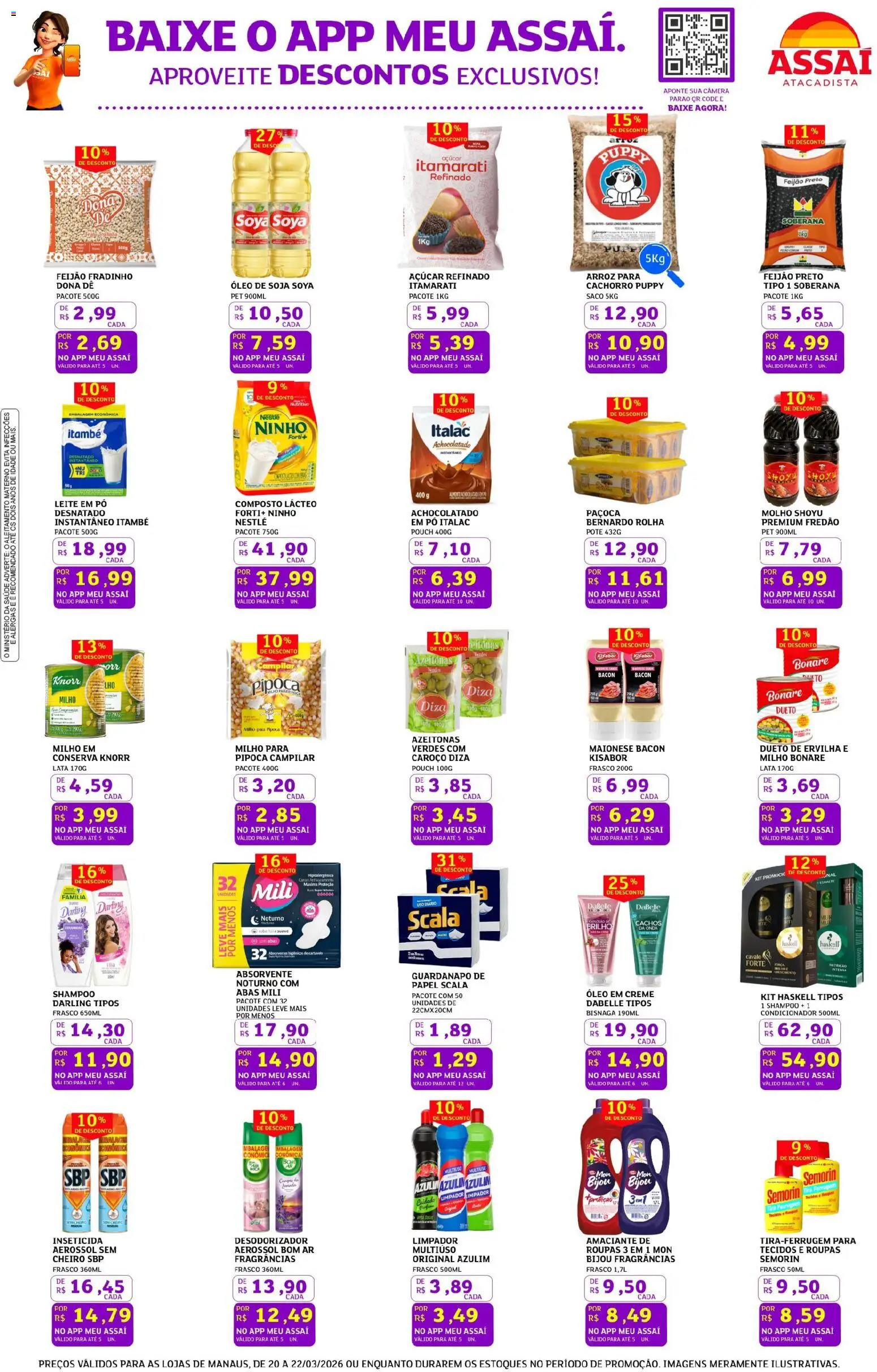 Assaí Atacadista Folheto - válido de 20.03.2026 | Página: 3 | Produtos: Shampoo, Ervilha, Feijão, Absorvente