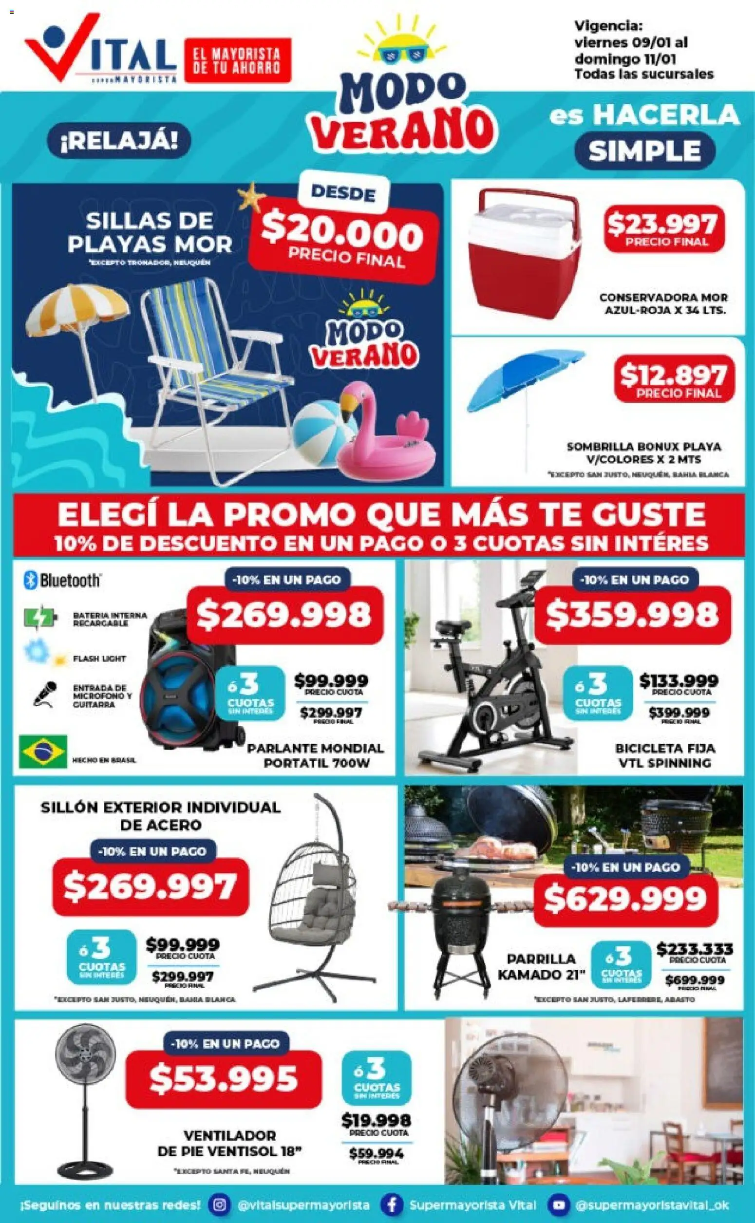 Vital - Ofertas fin │ válido desde el 09.01.2026 | Página: 3 | Productos: Conservadora, Parrilla, Individual, Sombrilla