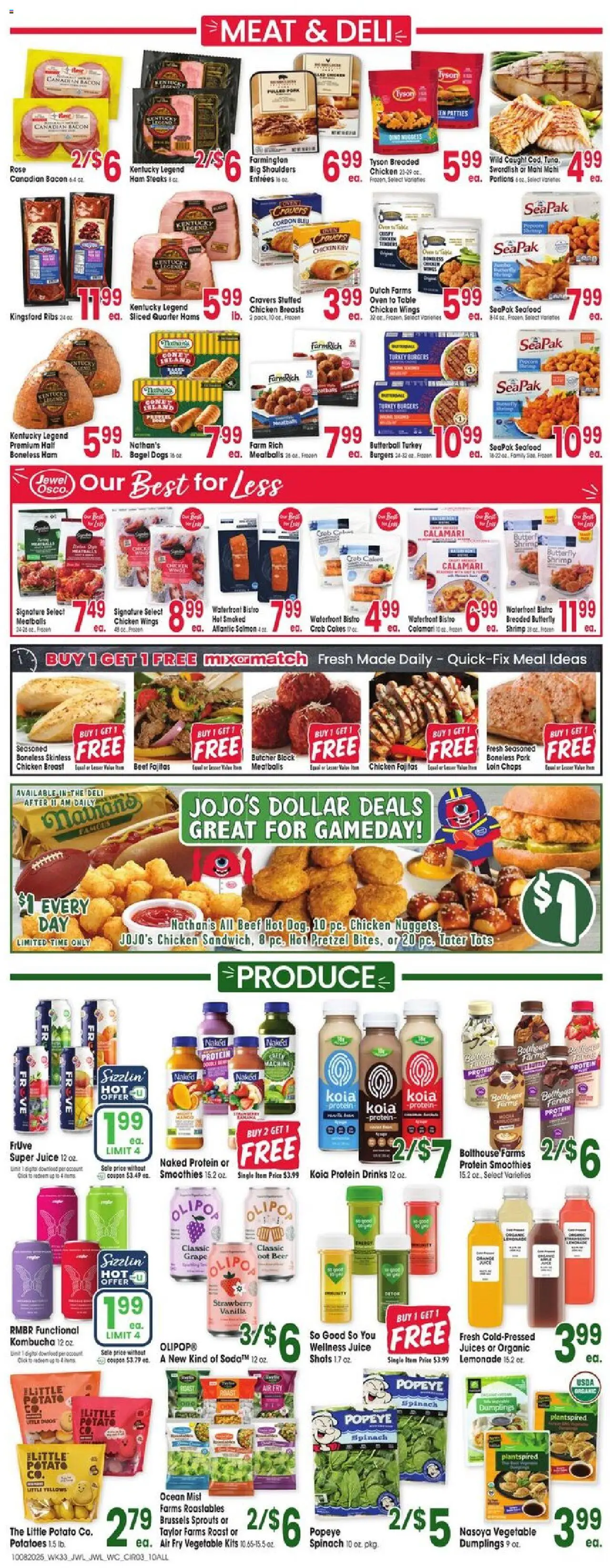 Jewel Osco Weekly Ad - IN - valid from 08.10.2025 | Page: 3 | Products: Brussels Sprouts, Ham, Pork, Beet