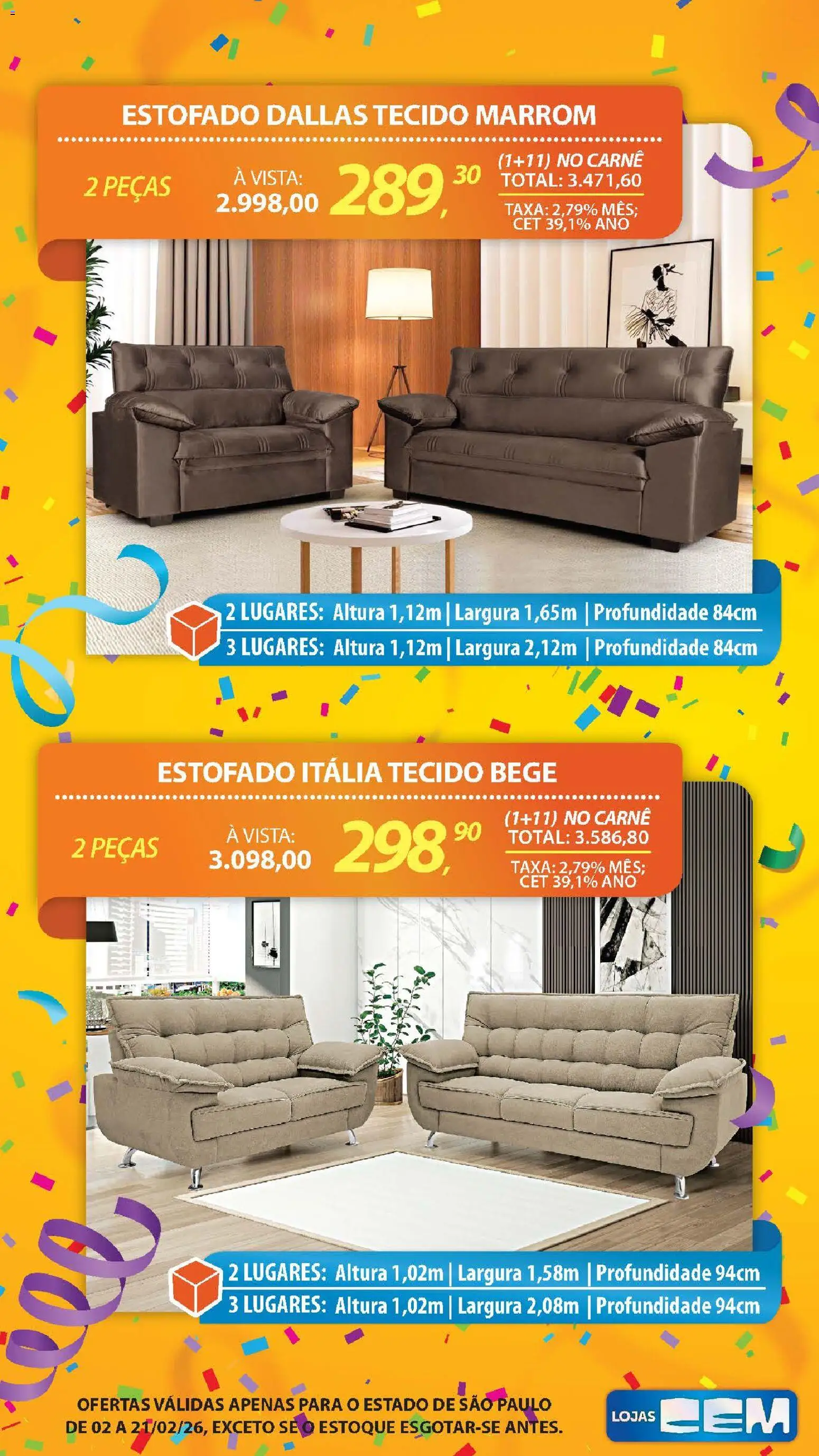 Lojas Cem Folheto - válido de 02.02.2026 | Página: 92 | Produtos: Tecido, Carne