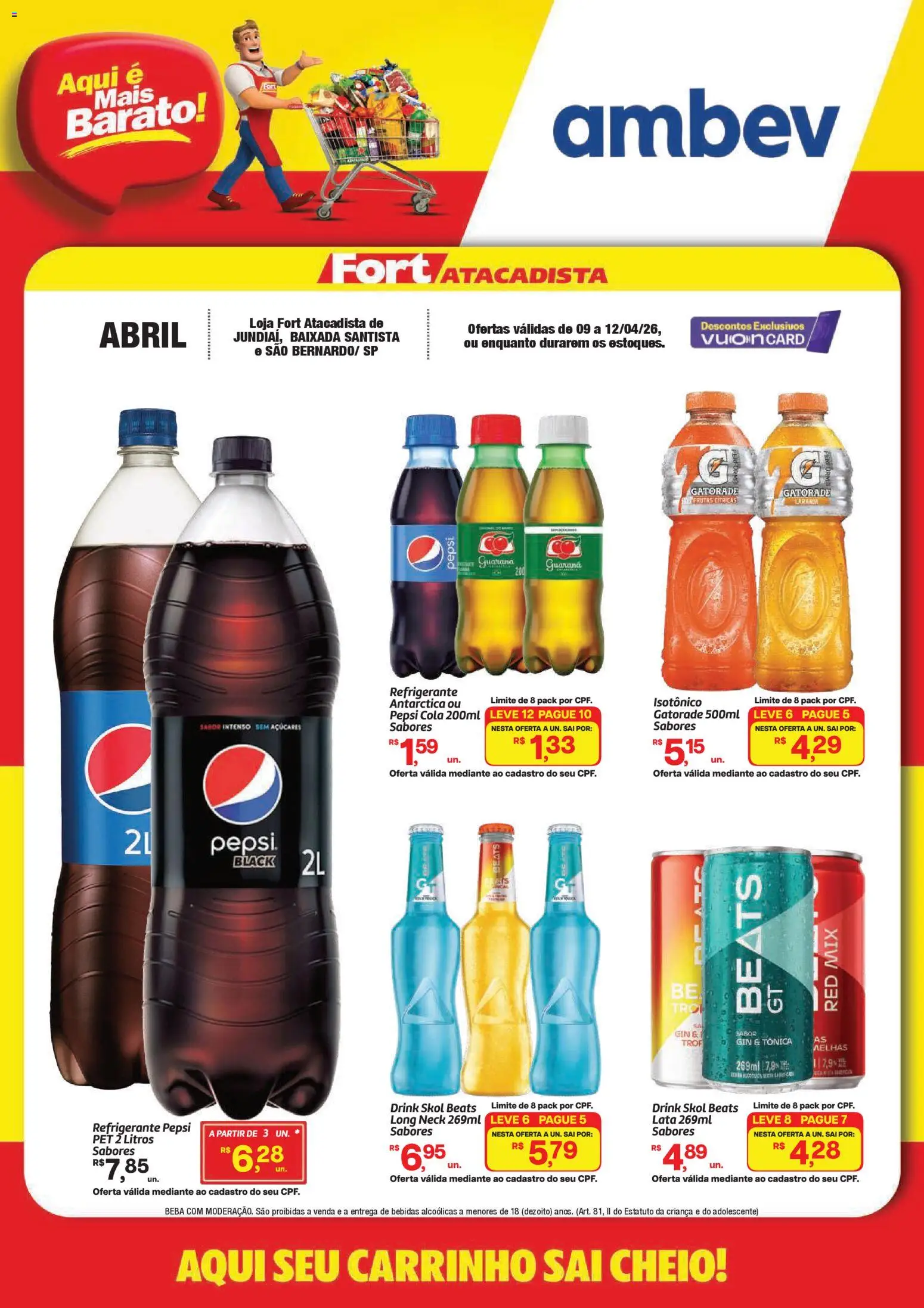 Fort Atacadista Folheto - válido de 09.04.2026 | Página: 1 | Produtos: Guaraná, Cola, Gin, Refrigerante